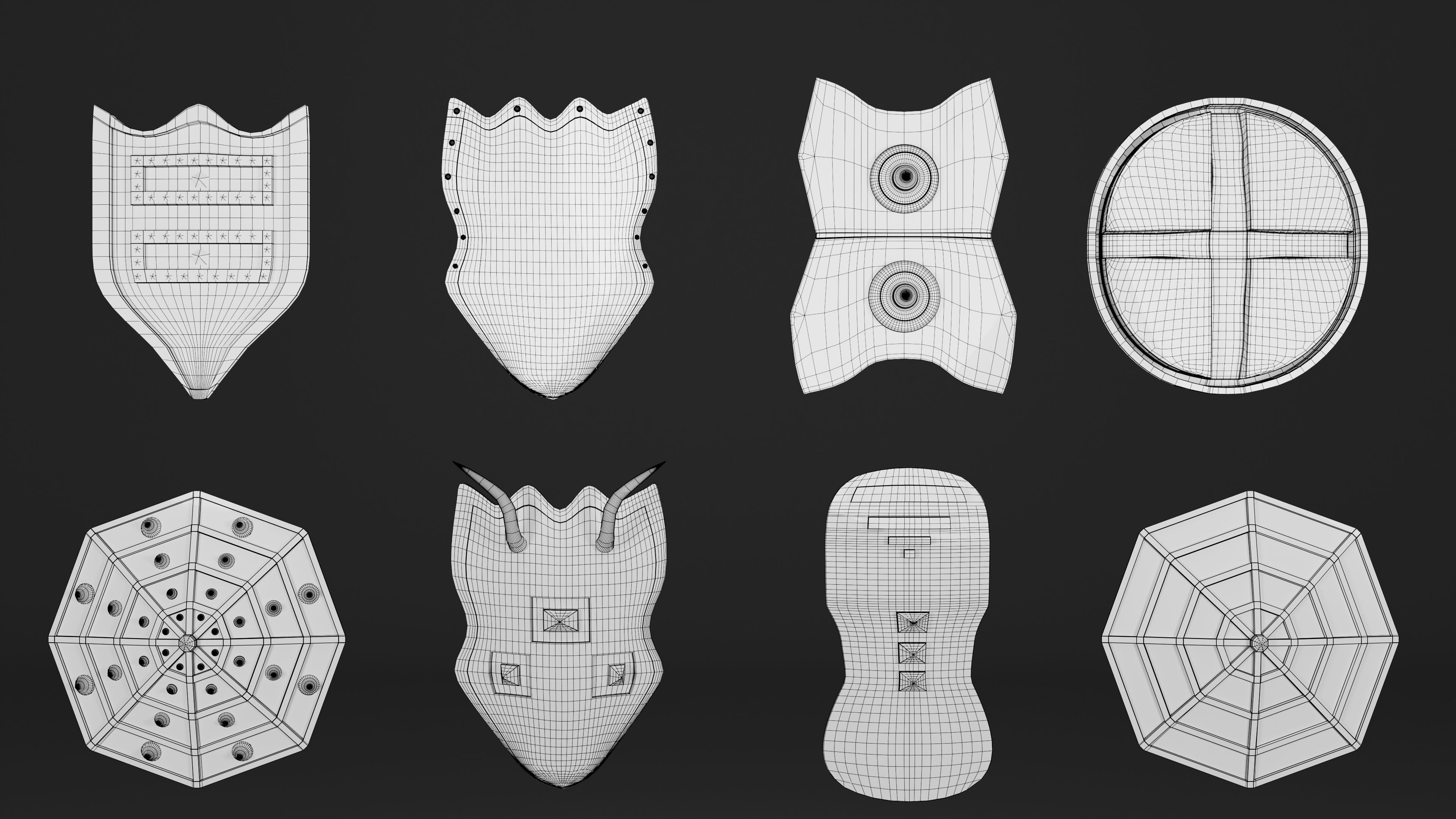 Shield Low-poly 3D model_8