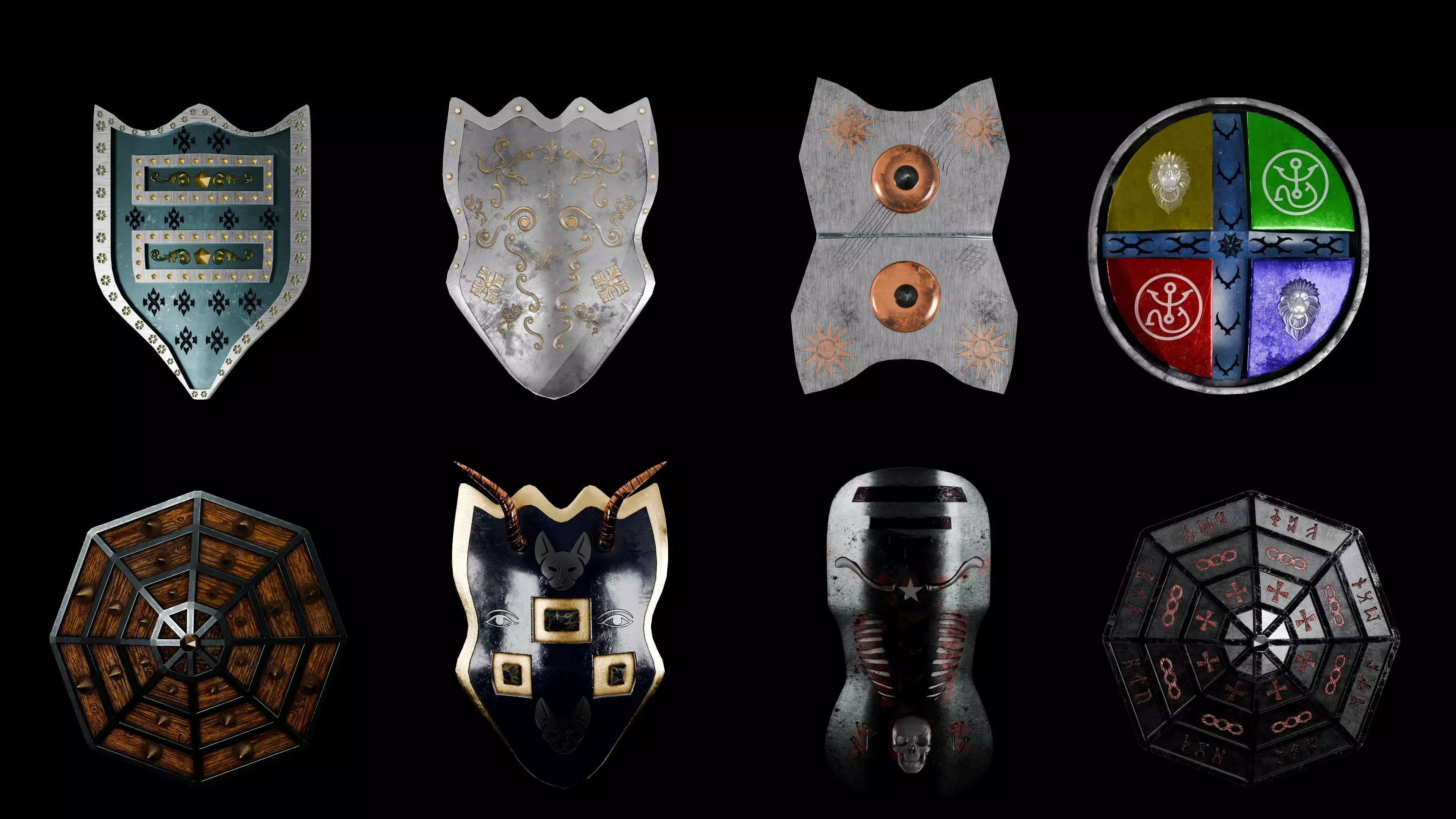 Shield Low-poly 3D model_0