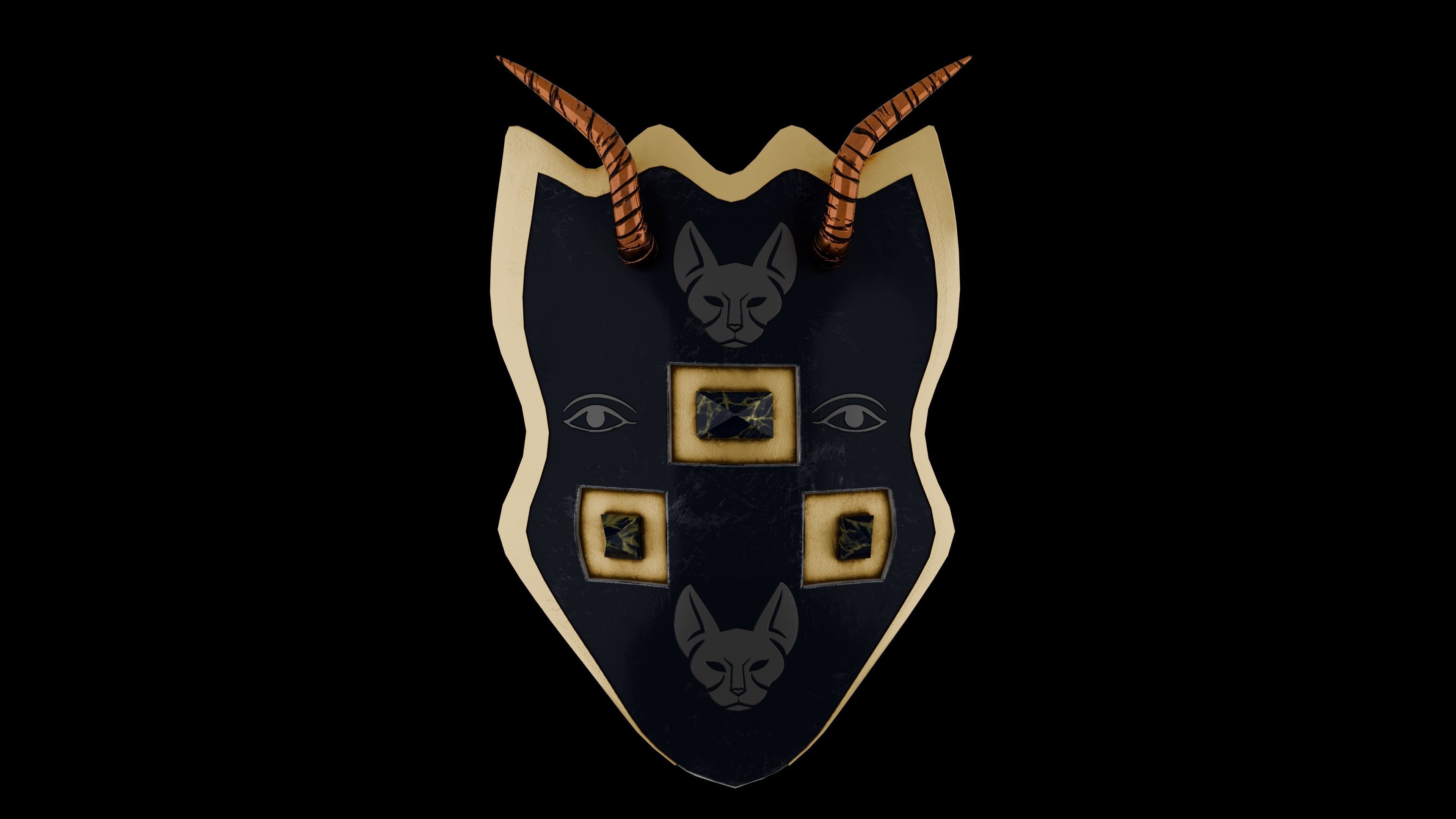 Shield Low-poly 3D model_5