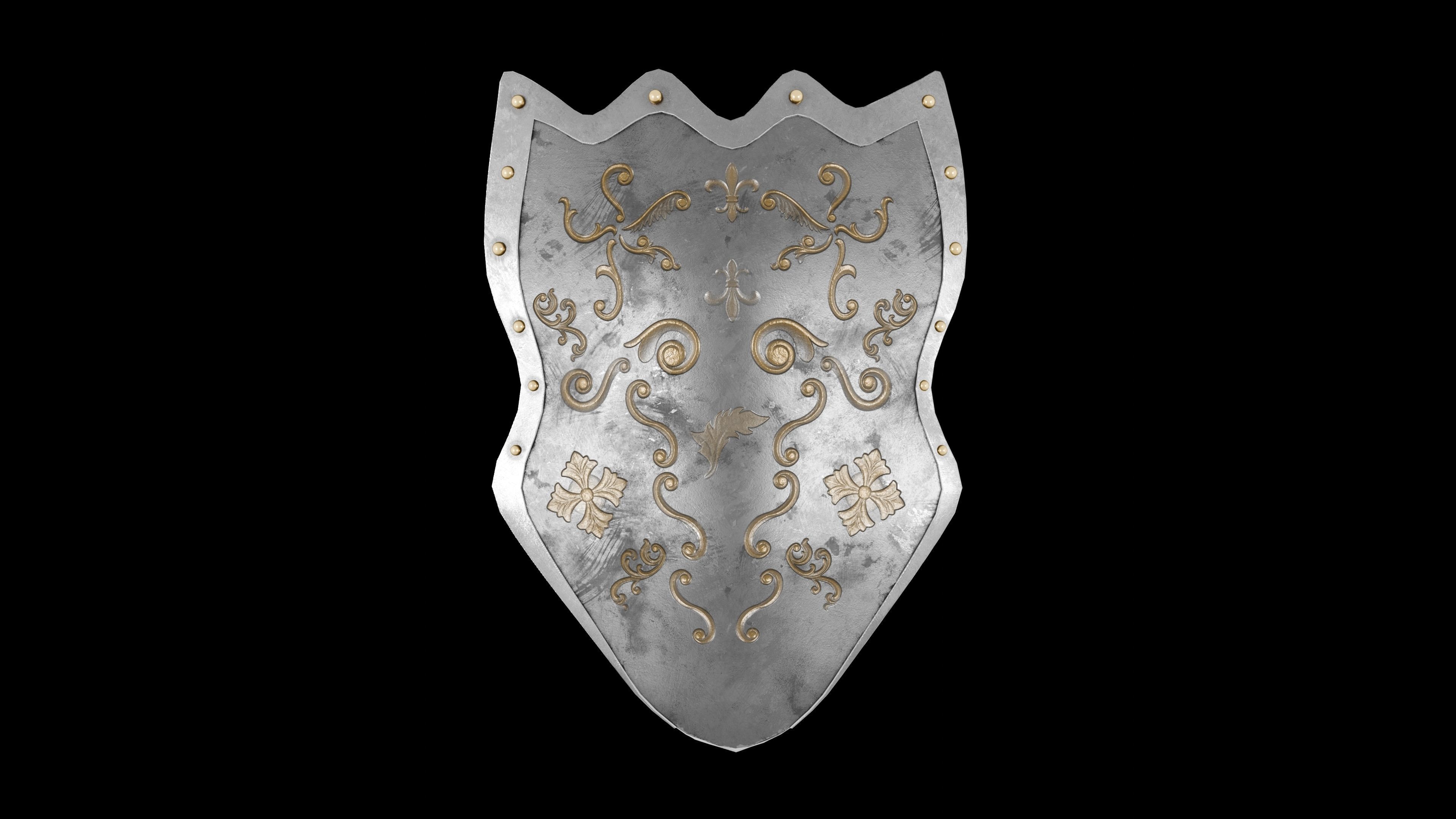 Shield Low-poly 3D model_2