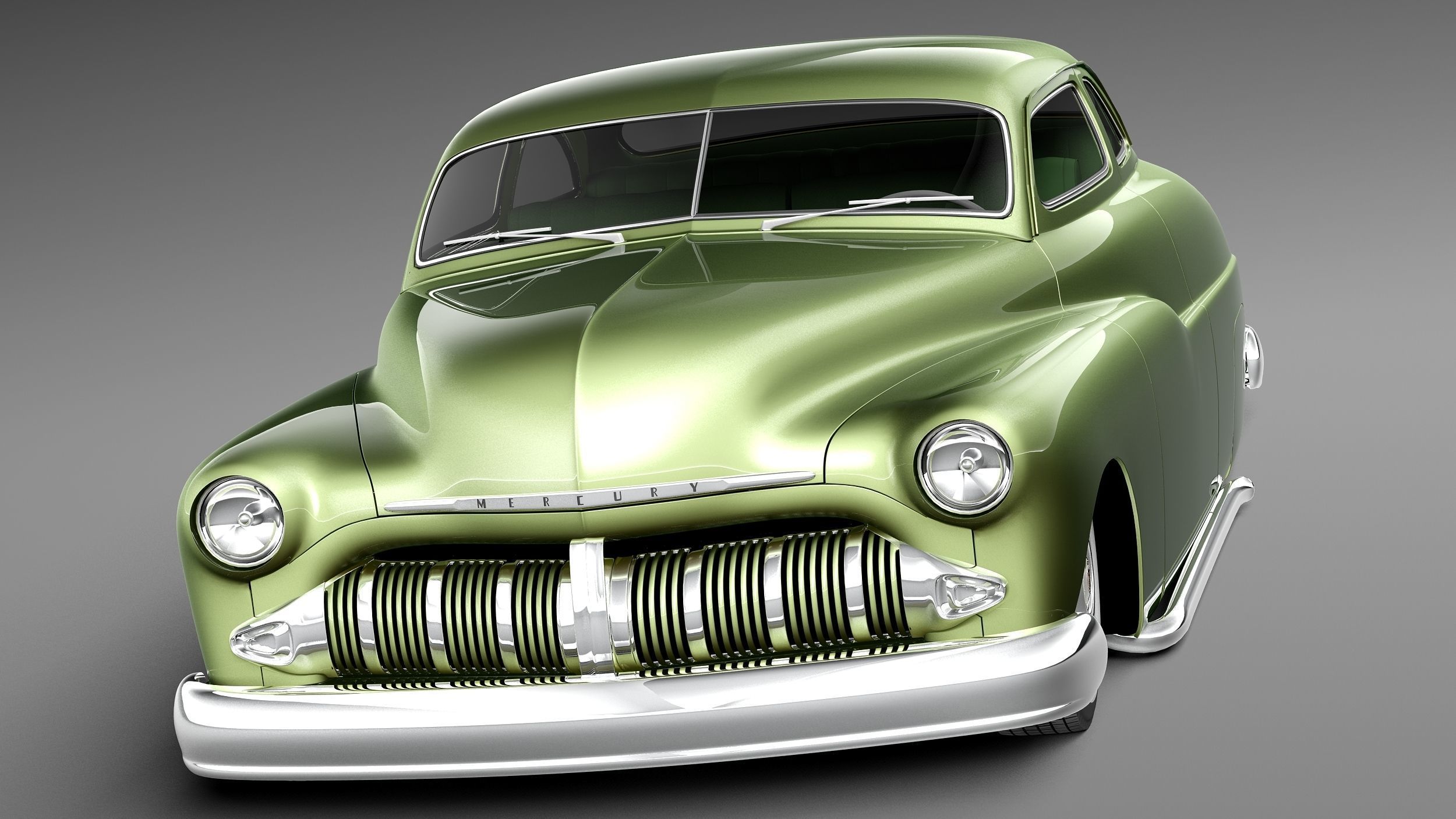 Mercury Coupe 1950 Led Sled Custom 3D model_1