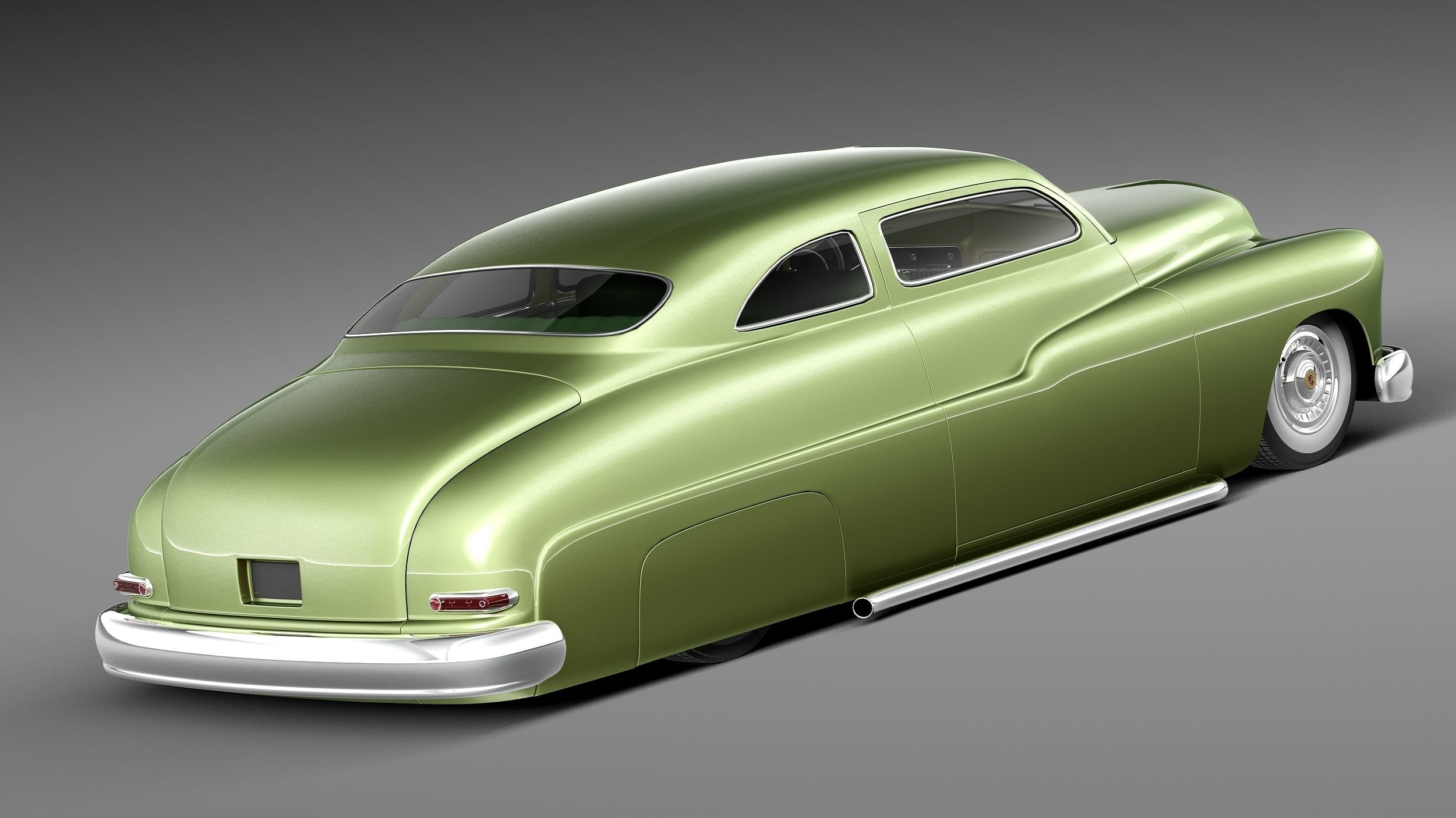 Mercury Coupe 1950 Led Sled Custom 3D model_4
