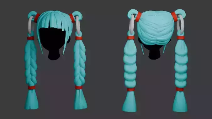 Hair Anime 02 - Hi-Polygon