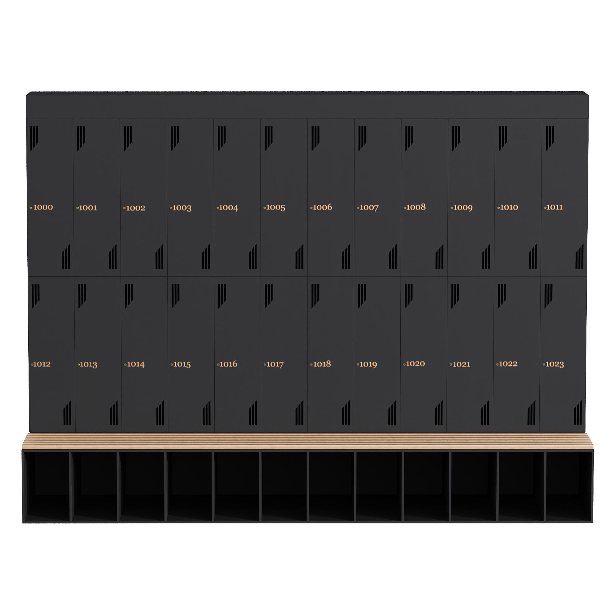 Locker rooms in the gym Low-poly 3D model_3