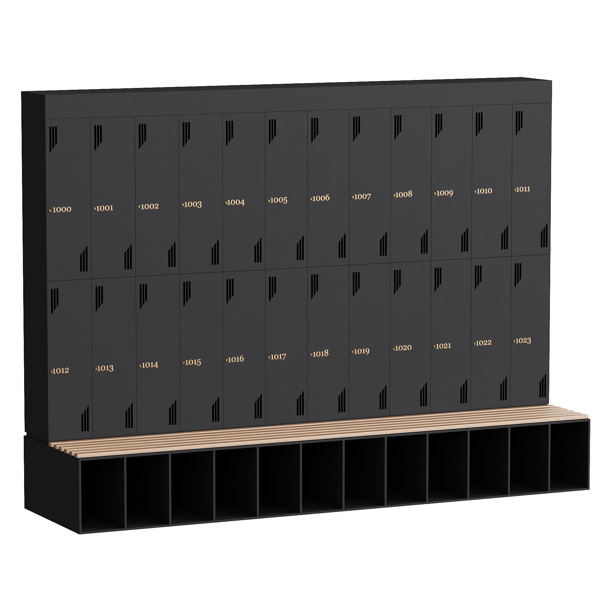 Locker rooms in the gym Low-poly 3D model_1