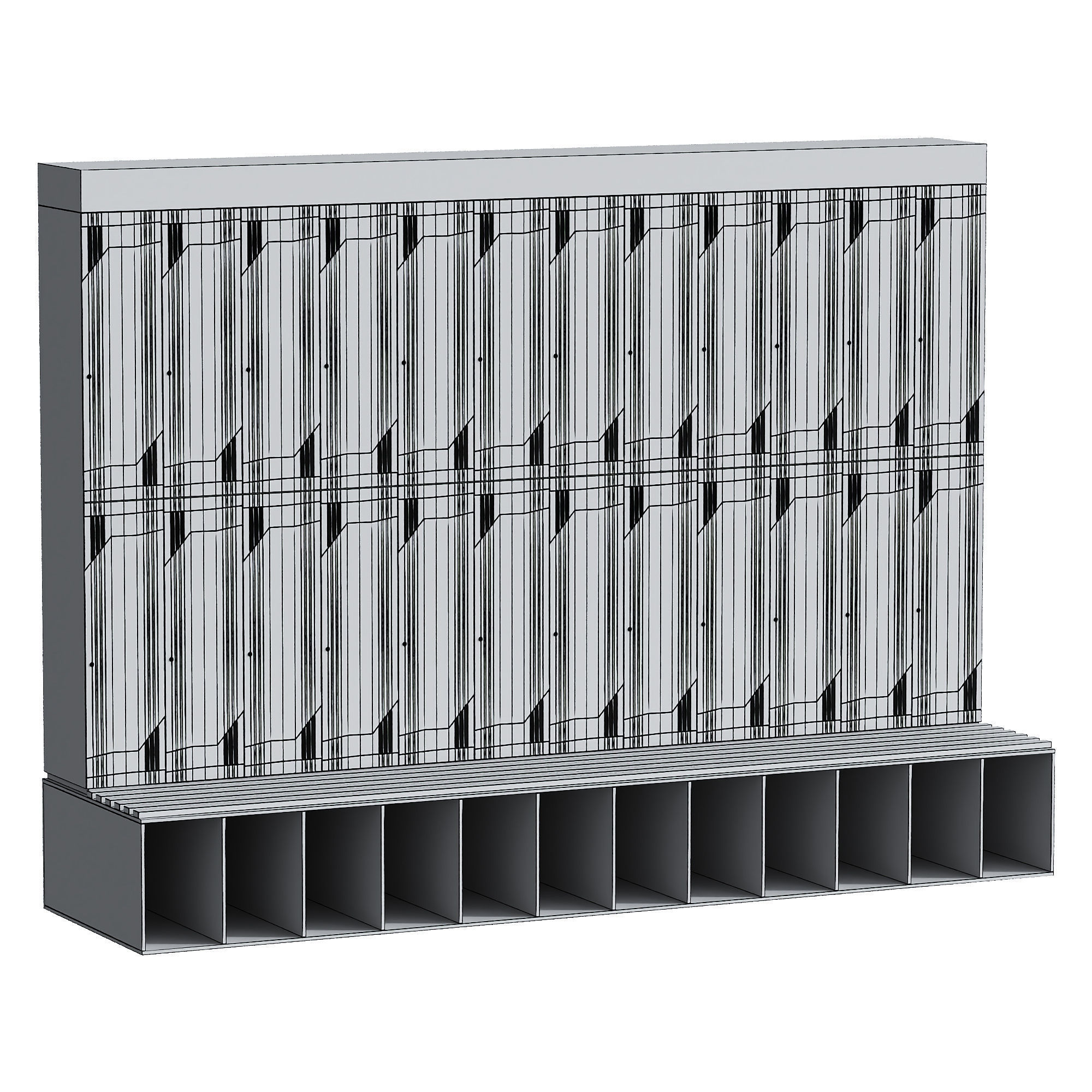 Locker rooms in the gym Low-poly 3D model_4