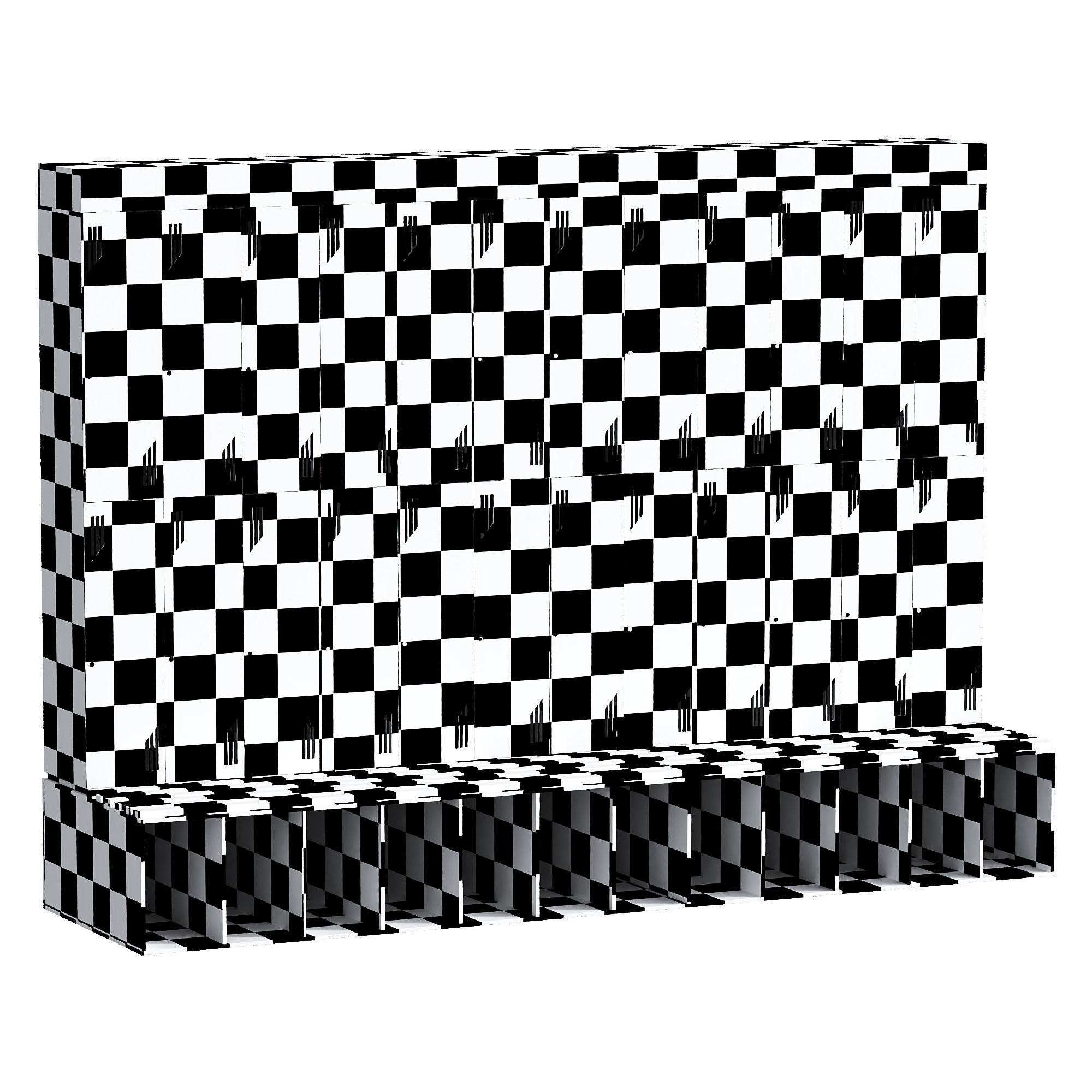 Locker rooms in the gym Low-poly 3D model_6