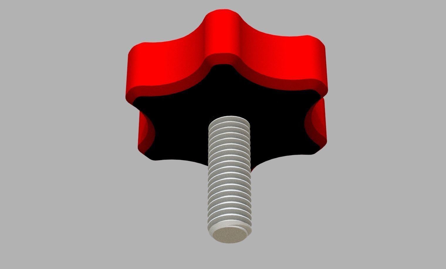 Hex bold hand knob handle for M8 and M6 bolts 3D print model_3