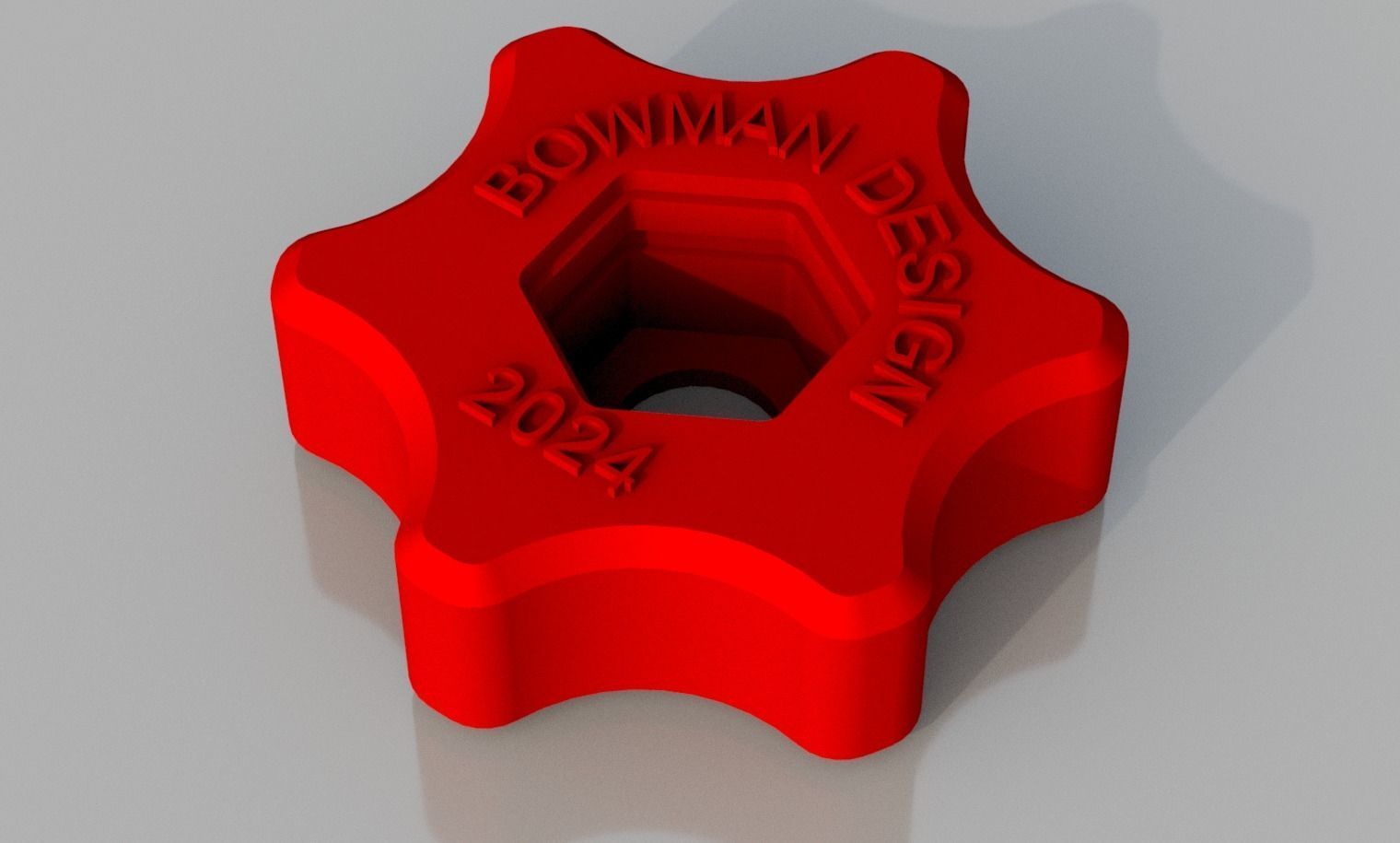 Hex bold hand knob handle for M8 and M6 bolts 3D print model_1