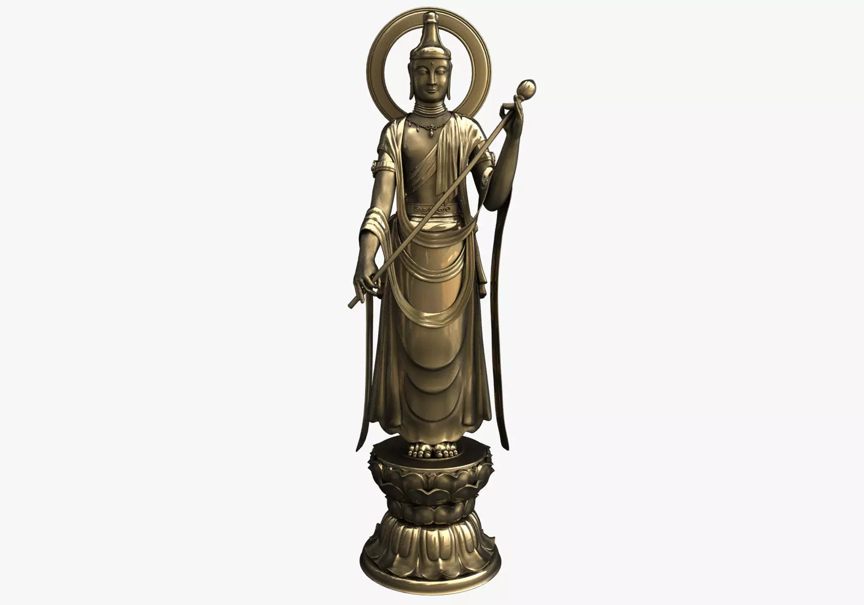 Bodhisattva Buddha Statue 3D model_0