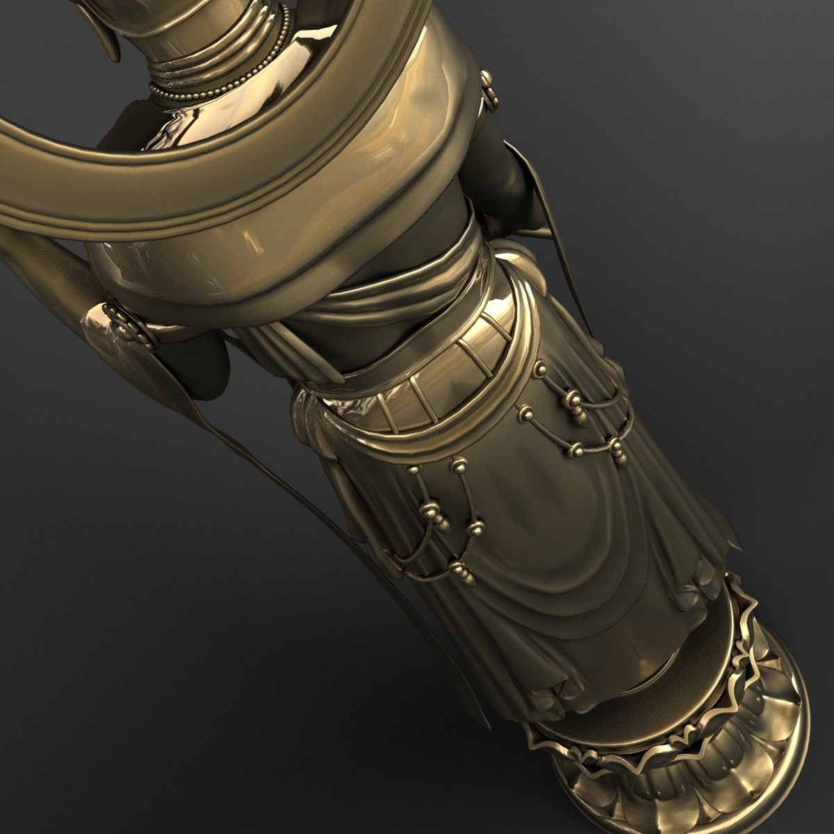 Bodhisattva Buddha Statue 3D model_8