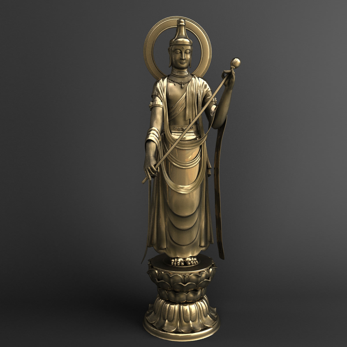 Bodhisattva Buddha Statue 3D model_1