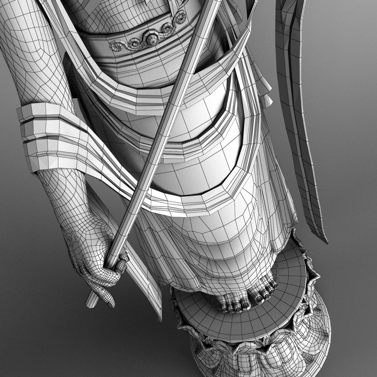 Bodhisattva Buddha Statue 3D model_16