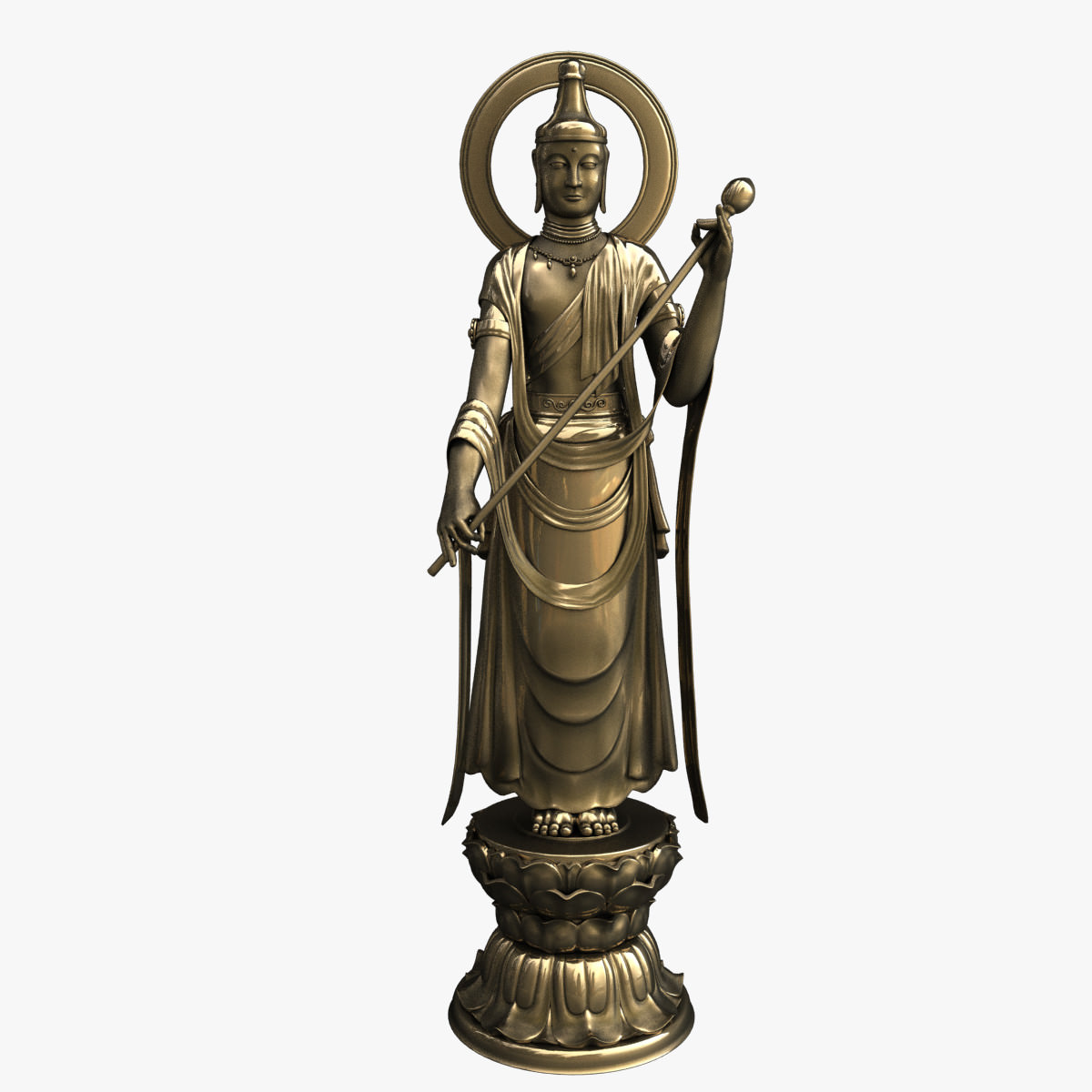 Bodhisattva Buddha Statue 3D model_13