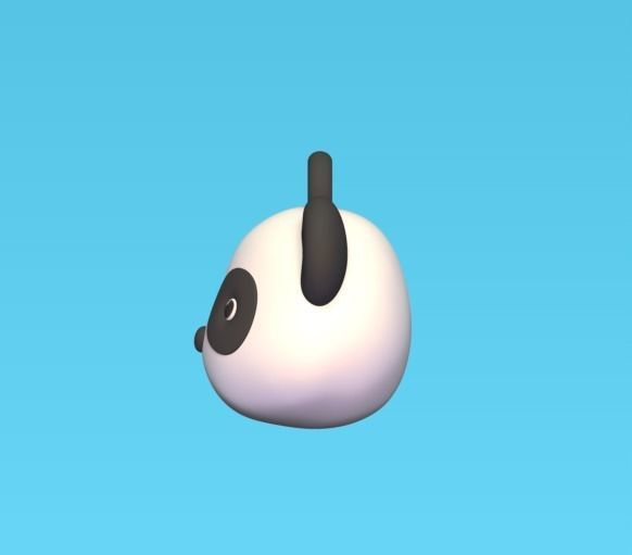 Cute Panda Head 3D print model_3