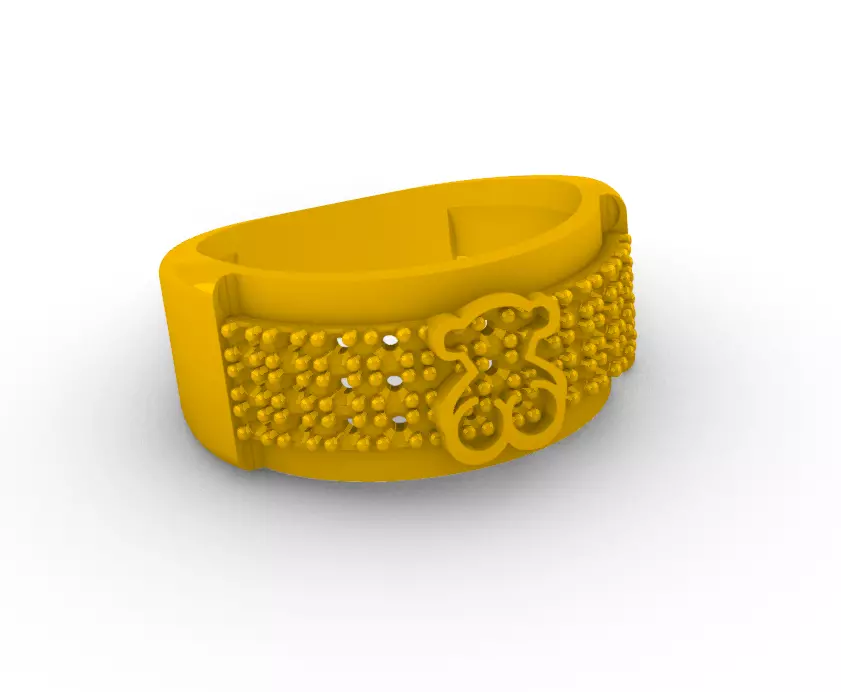 Argolla oso Ring SM 3D print model