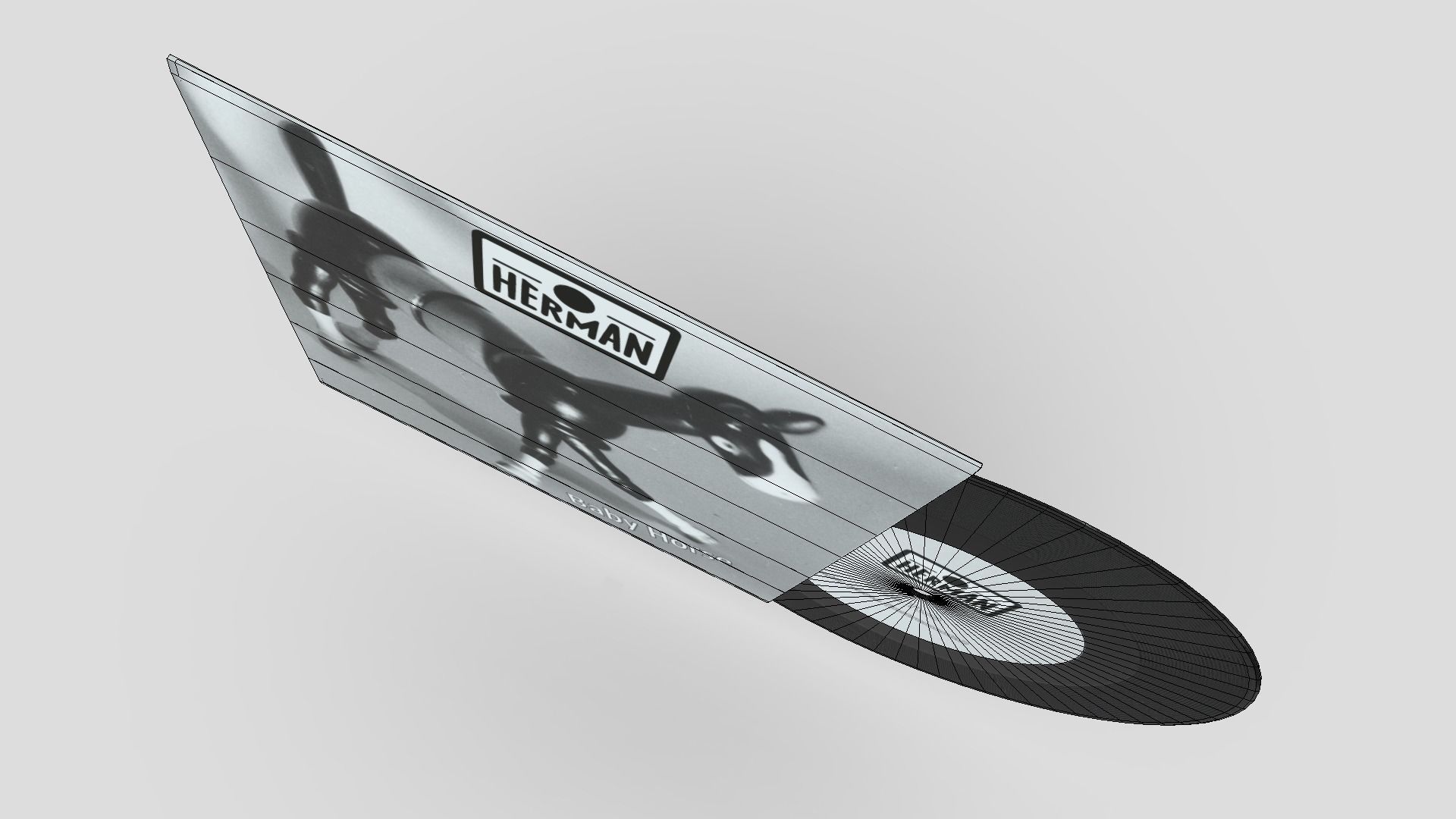 7 inch Vinyl Record Herman Low-poly 3D model_6