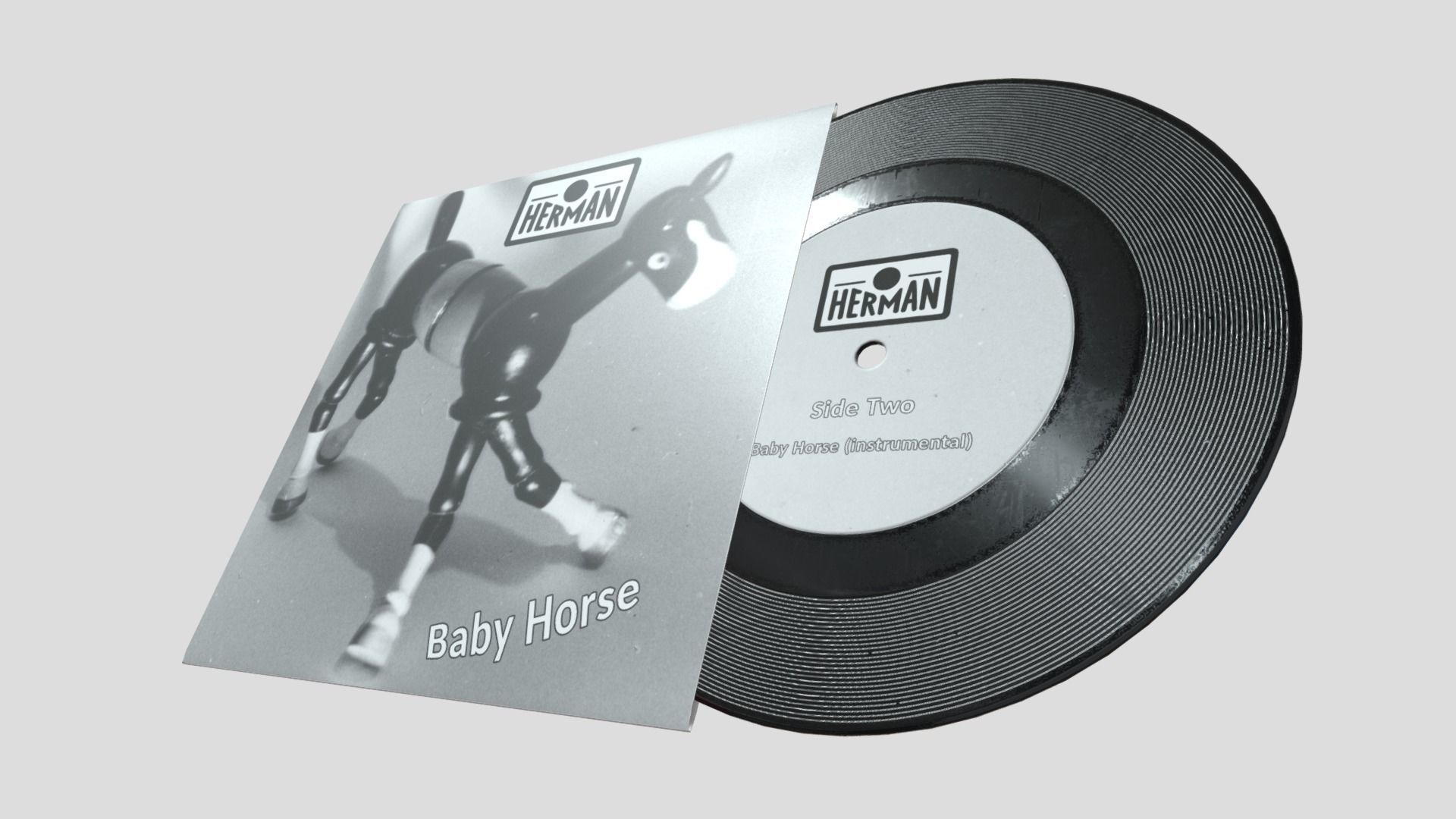 7 inch Vinyl Record Herman Low-poly 3D model_3