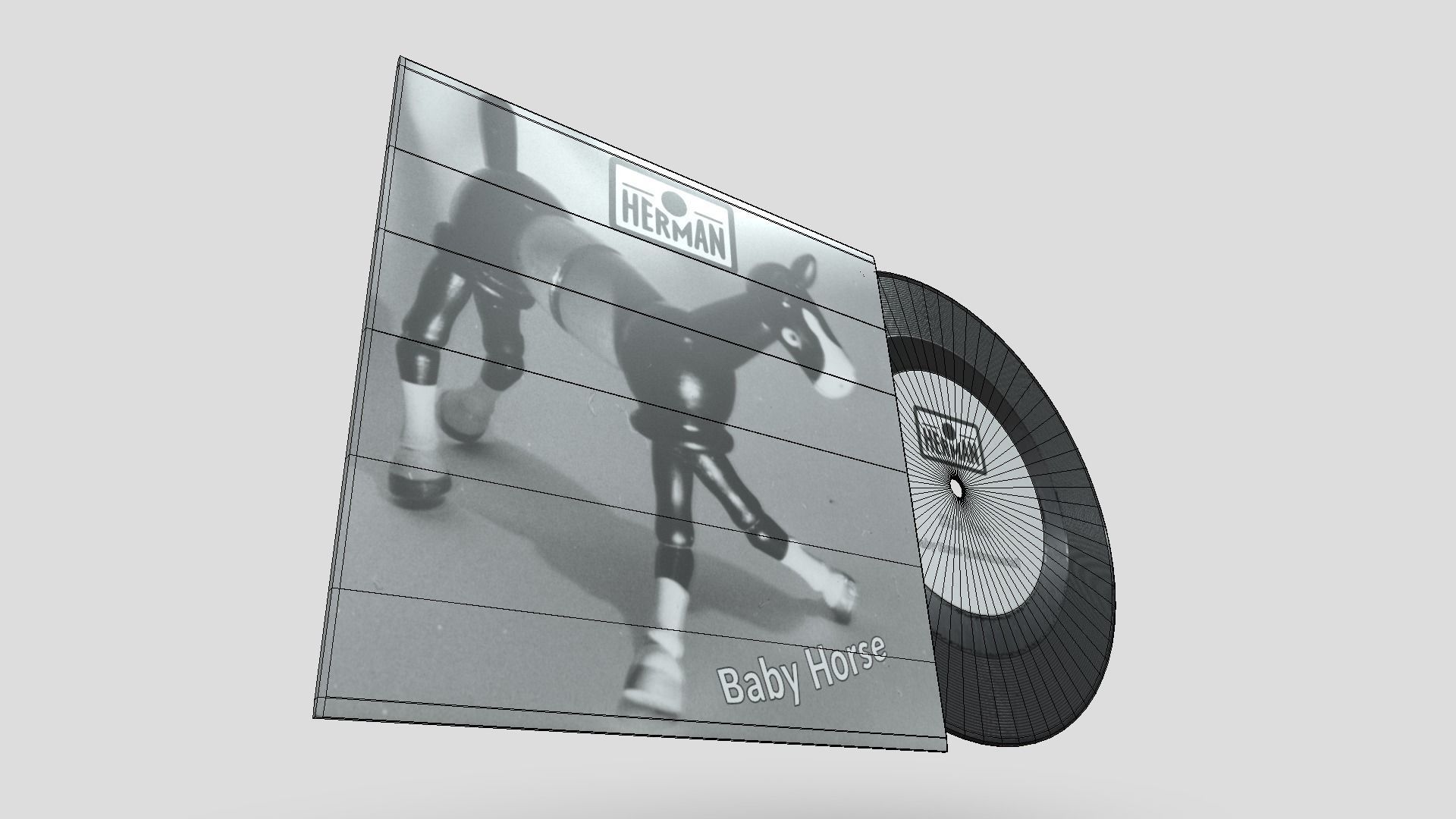 7 inch Vinyl Record Herman Low-poly 3D model_10