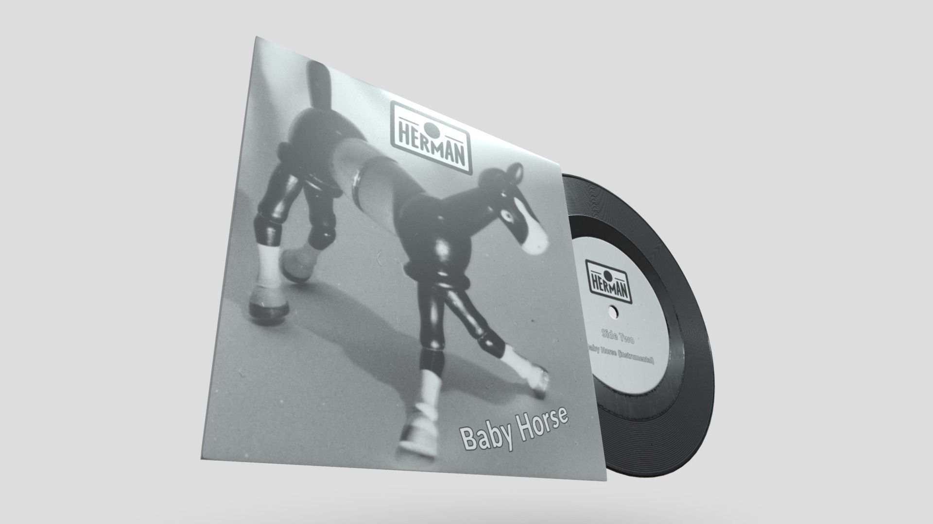 7 inch Vinyl Record Herman Low-poly 3D model_9