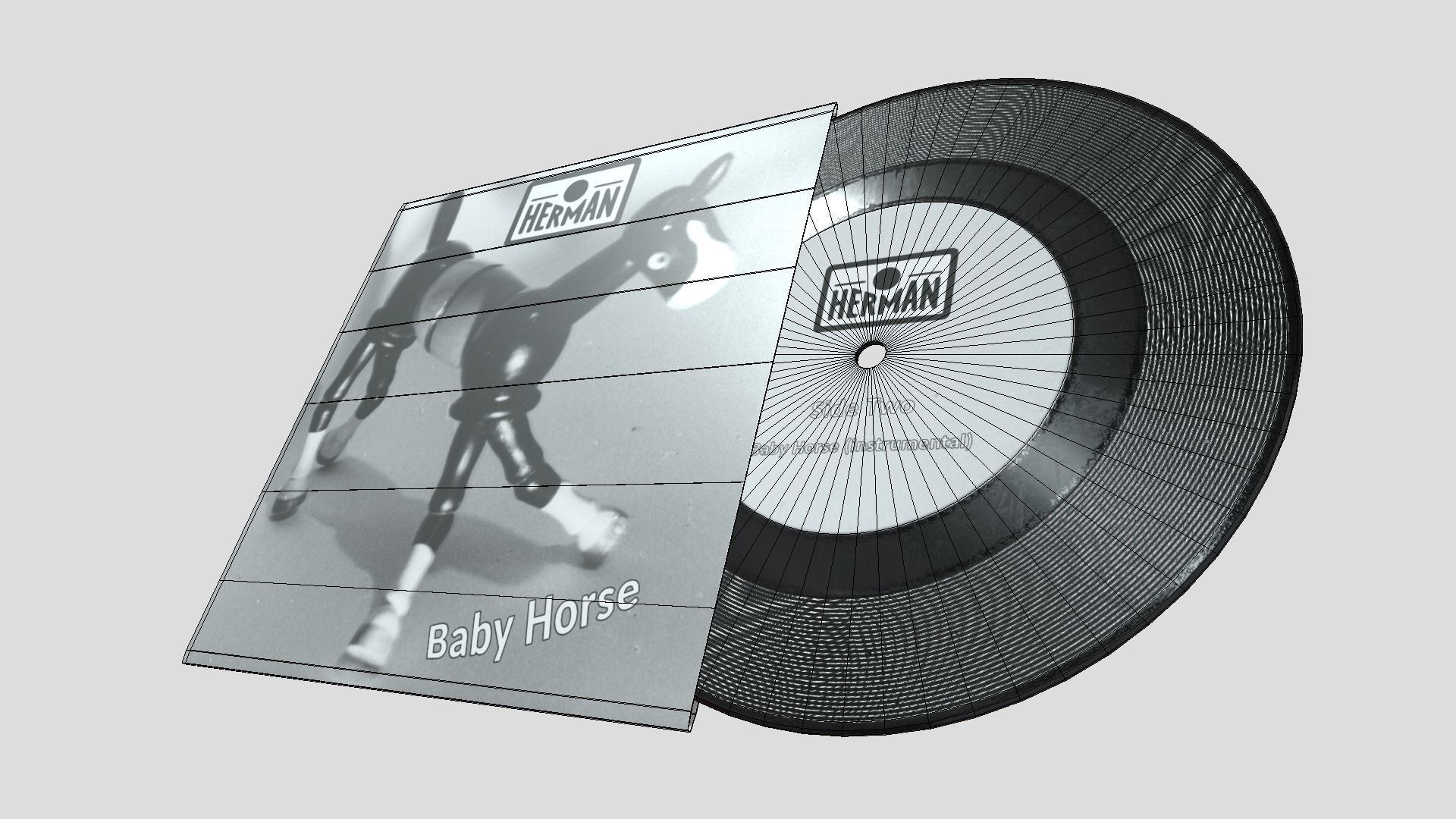 7 inch Vinyl Record Herman Low-poly 3D model_4