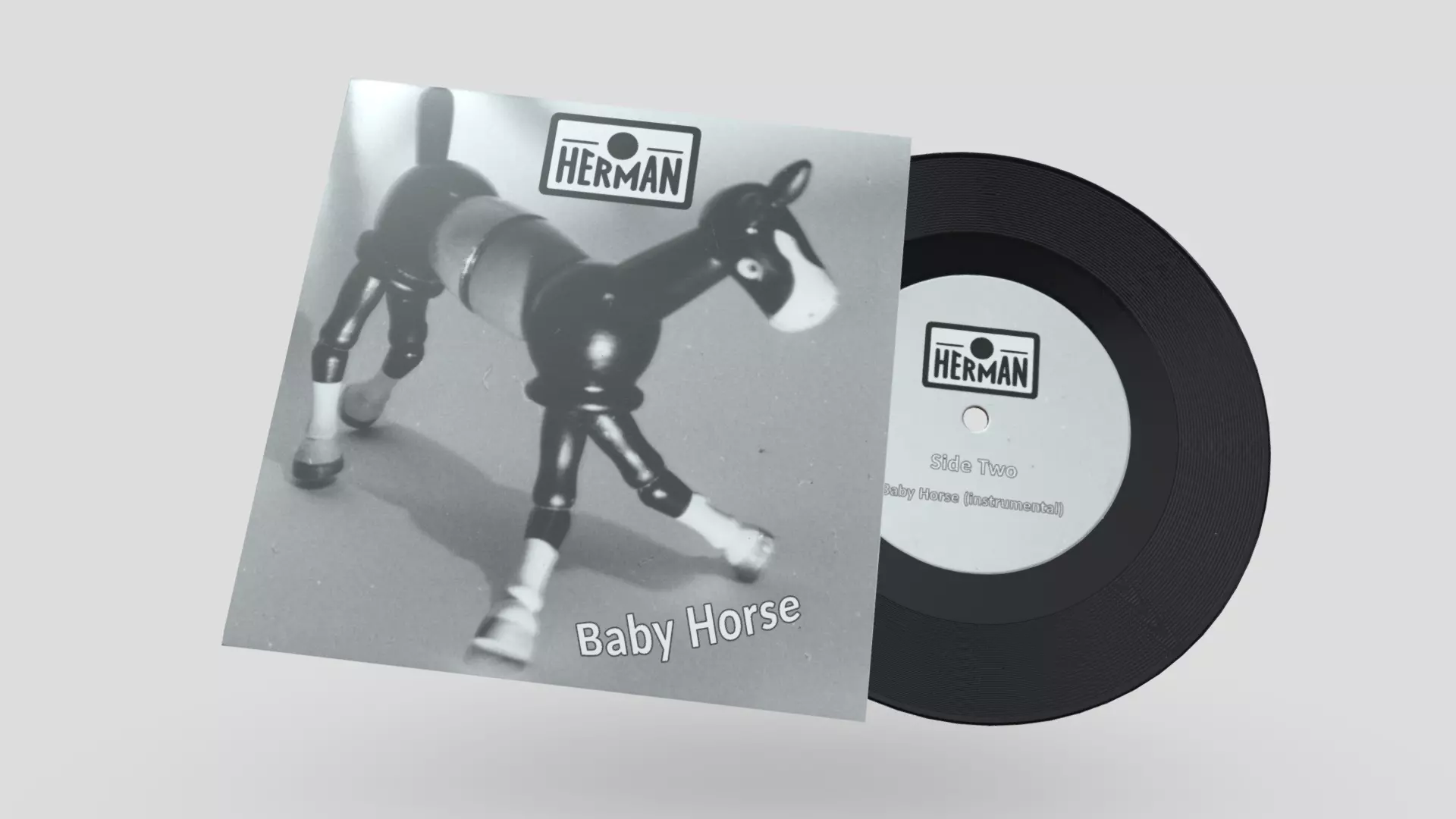 7 inch Vinyl Record Herman Low-poly 3D model_0