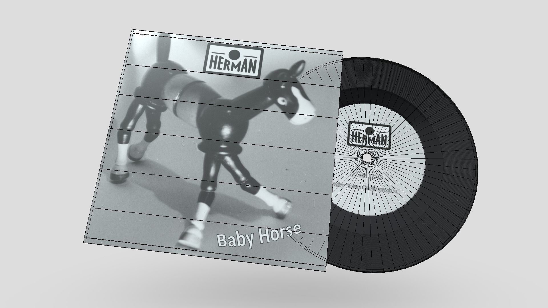 7 inch Vinyl Record Herman Low-poly 3D model_2