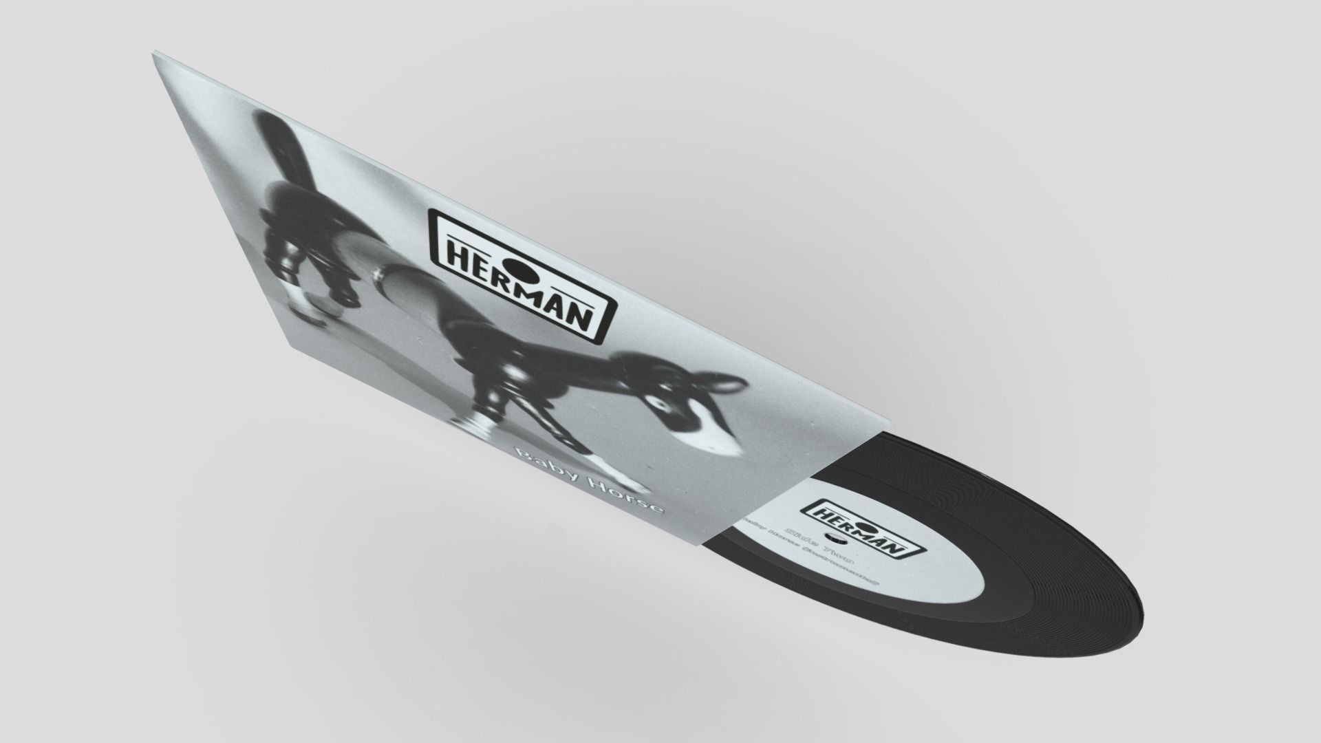 7 inch Vinyl Record Herman Low-poly 3D model_5