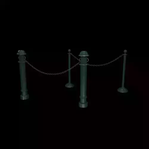 chain barrier stand Low-poly 3D model
