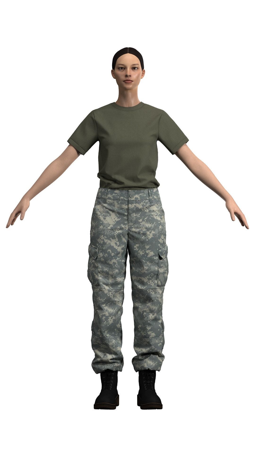 Womens ACU Army Combat Uniform Pants - Marvelous Designer 3D model ...