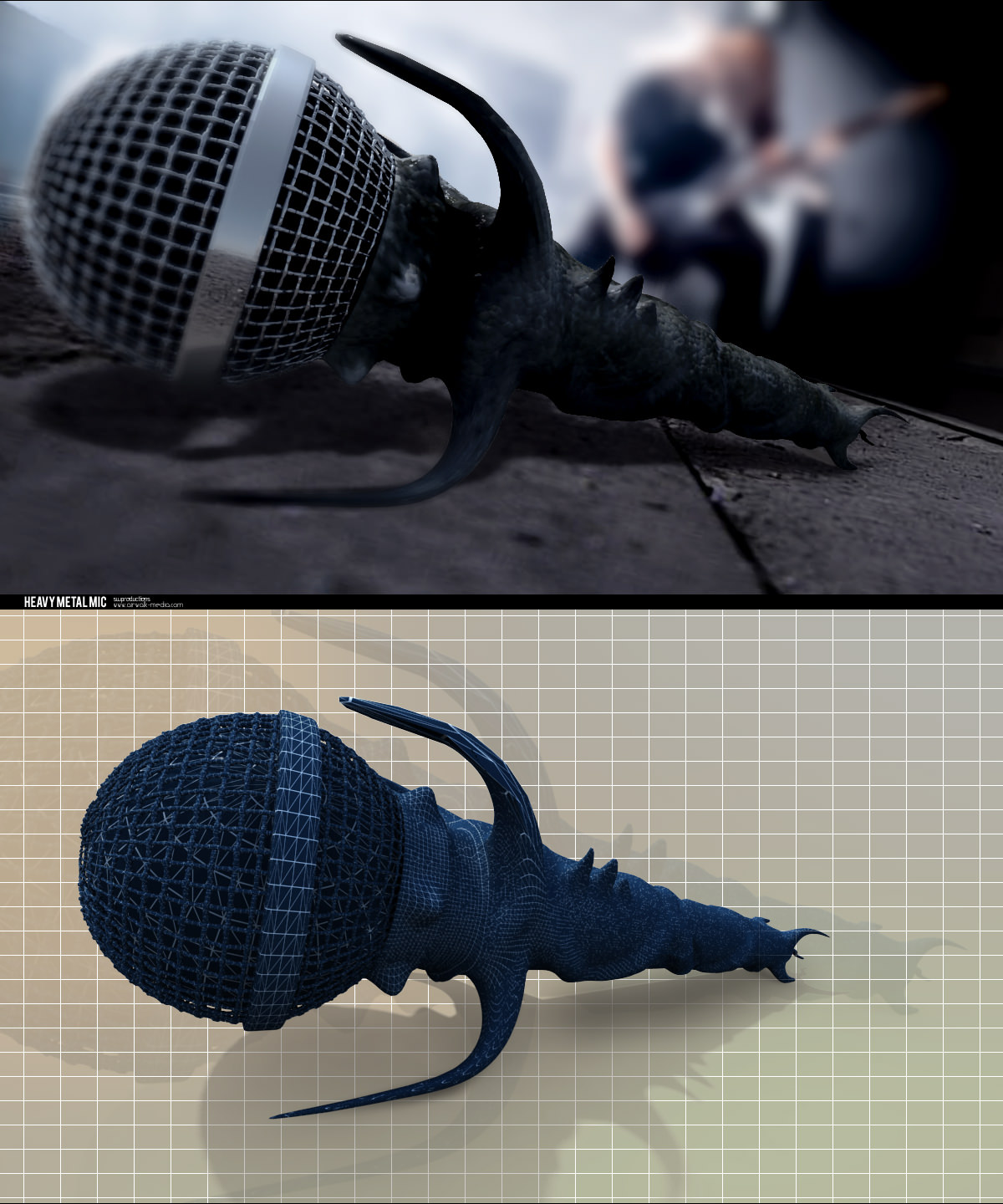 Heavy Metal Microphone Free 3D print model_2
