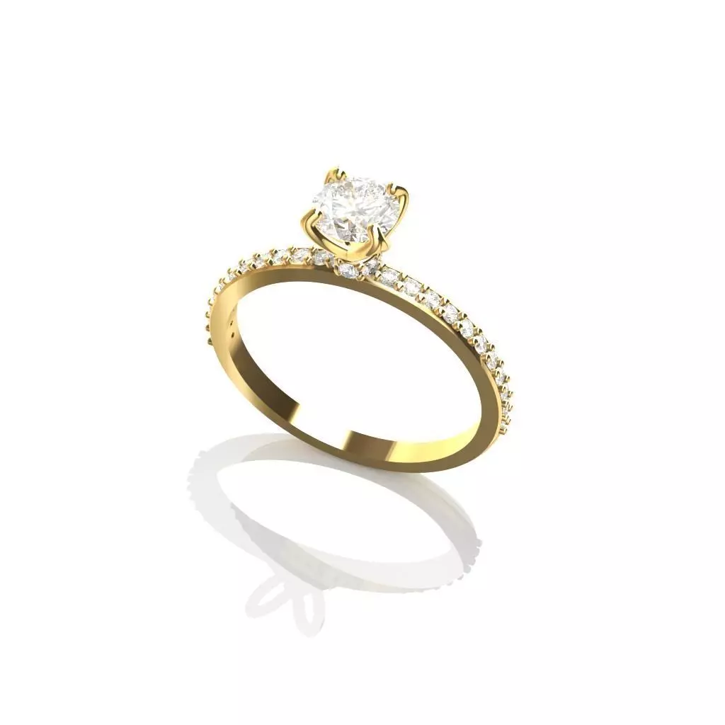 Solitaire Engagement Ring 3D print model