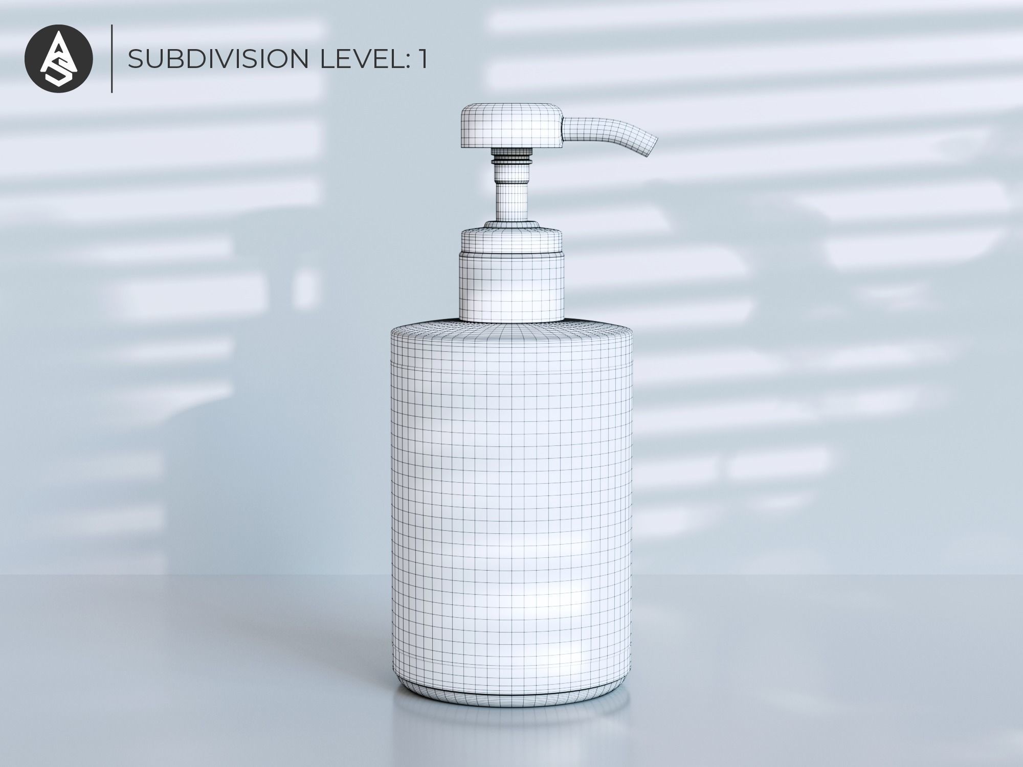 Luxurious Body Lotion Bottle Low-poly 3D model_3