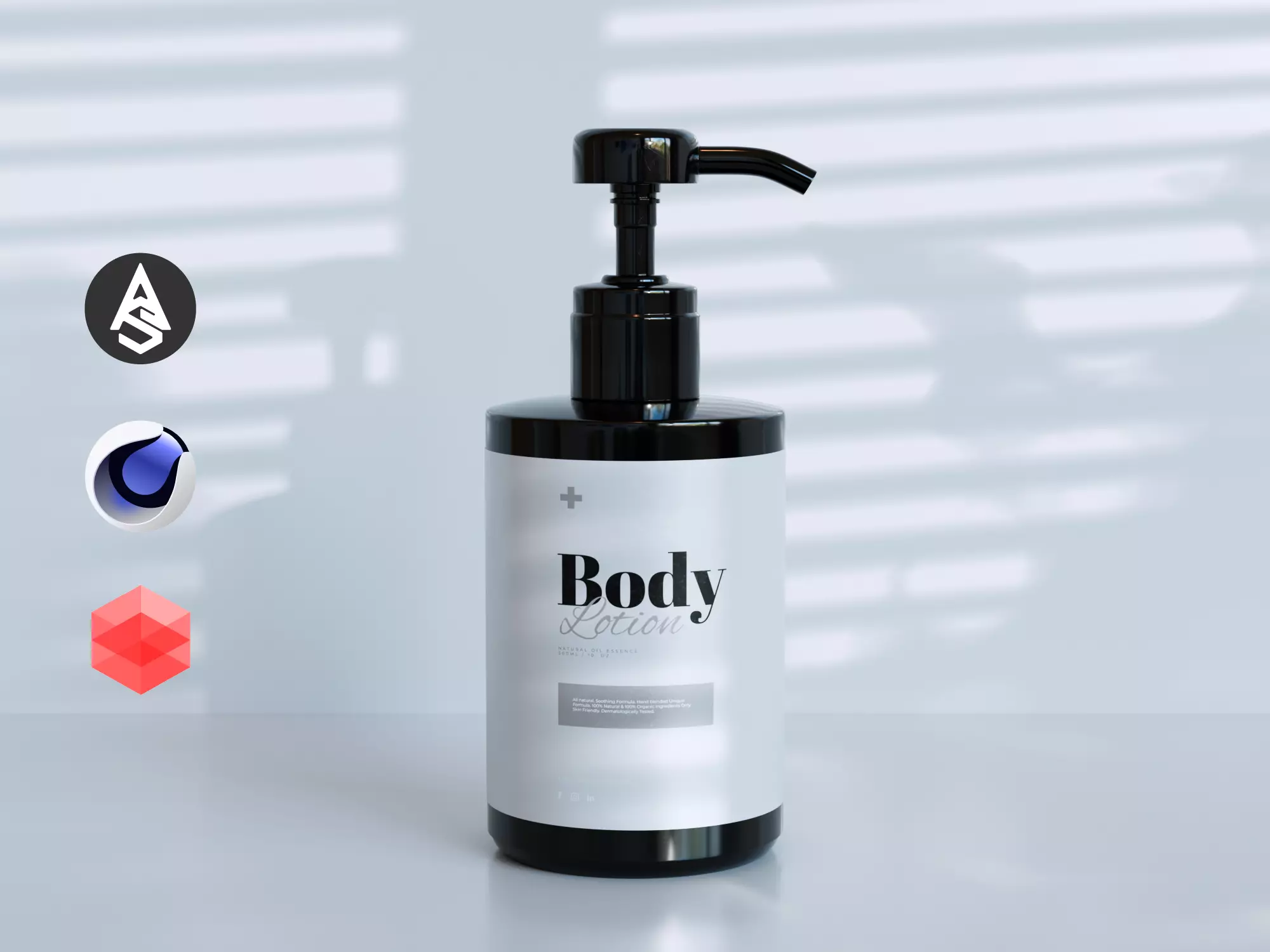 Luxurious Body Lotion Bottle Low-poly 3D model_0