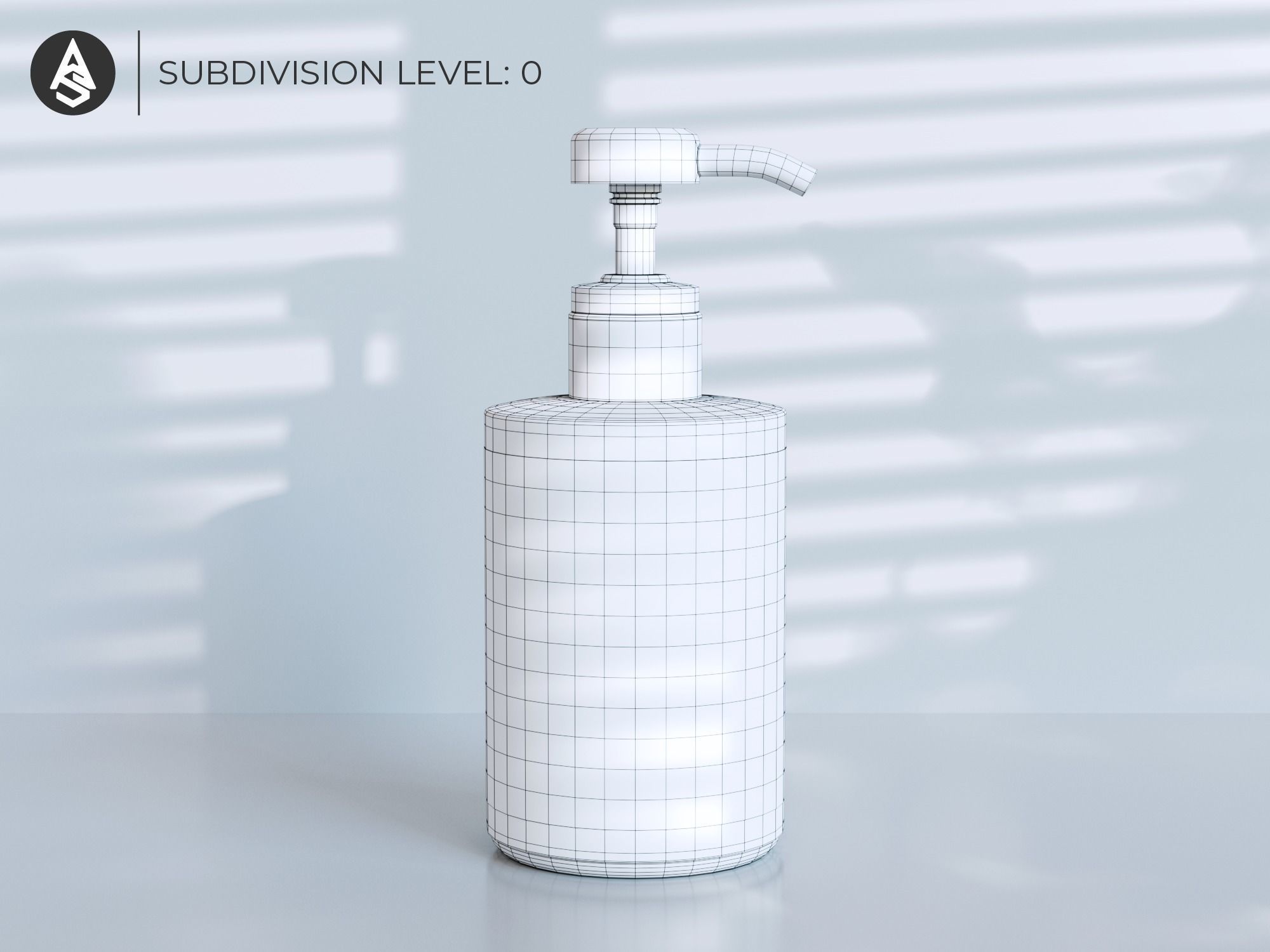 Luxurious Body Lotion Bottle Low-poly 3D model_2