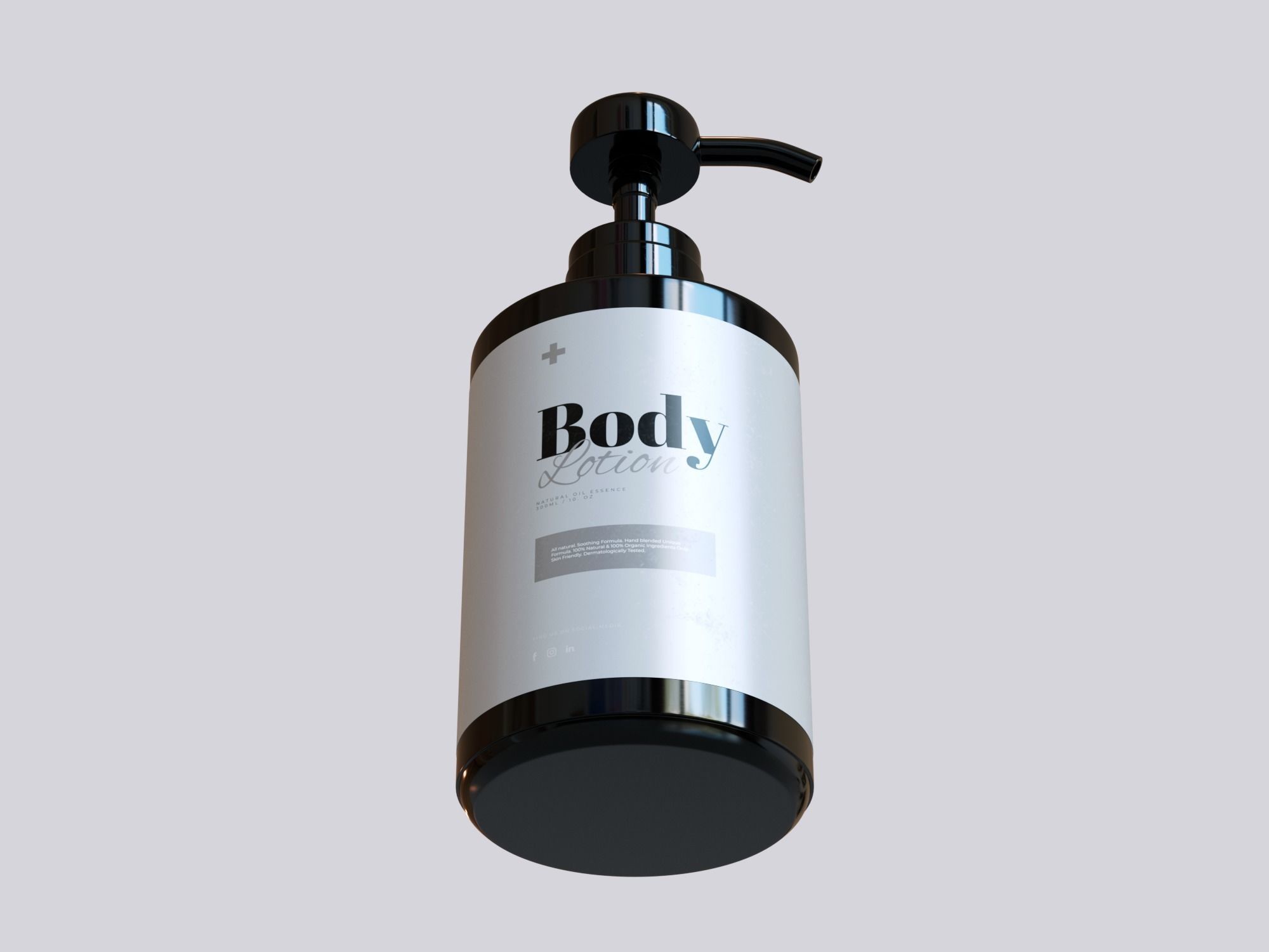 Luxurious Body Lotion Bottle Low-poly 3D model_13