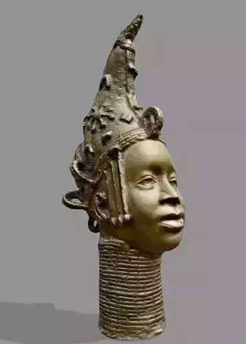 Queen Iden Head - Bronze Cast Low-poly 3D model