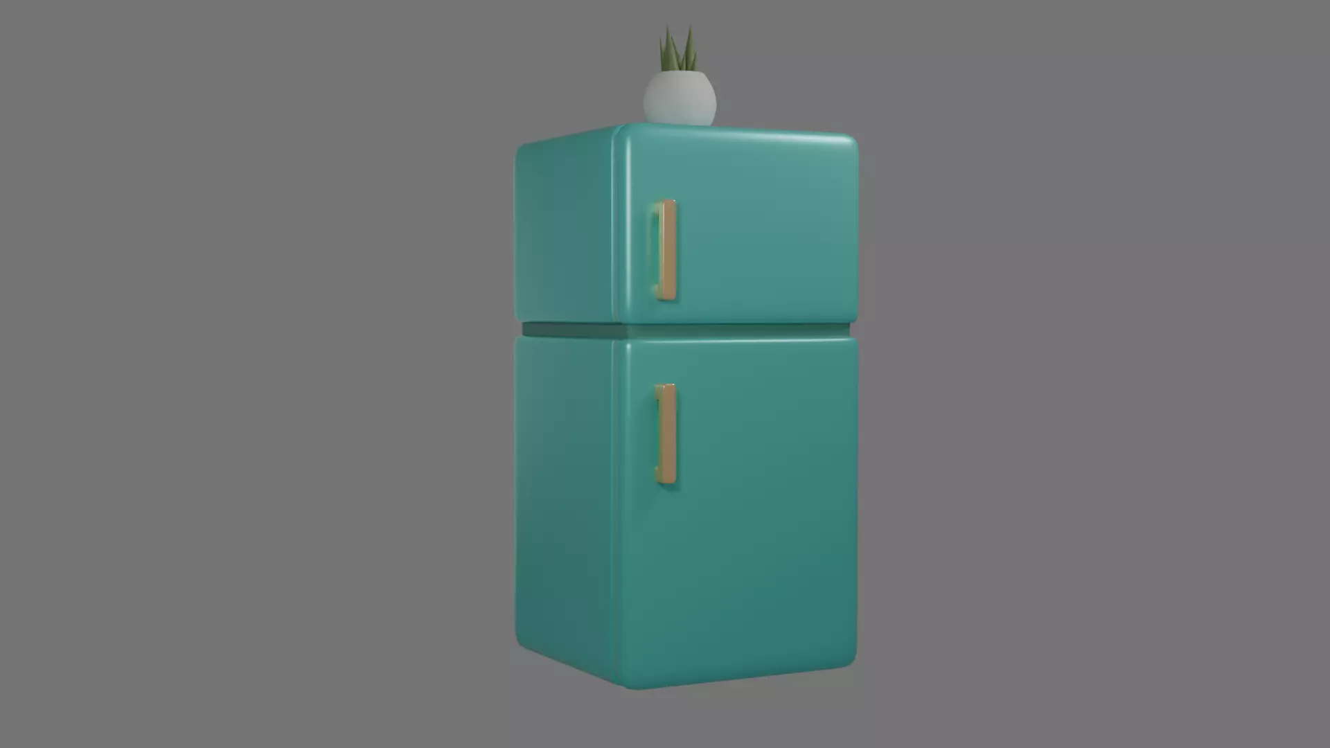 Fridge Low-poly Low-poly 3D model
