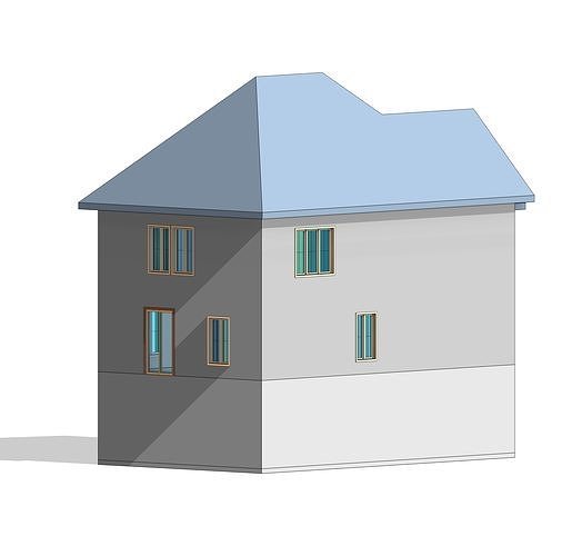 Modern house in Revit 3D model 6