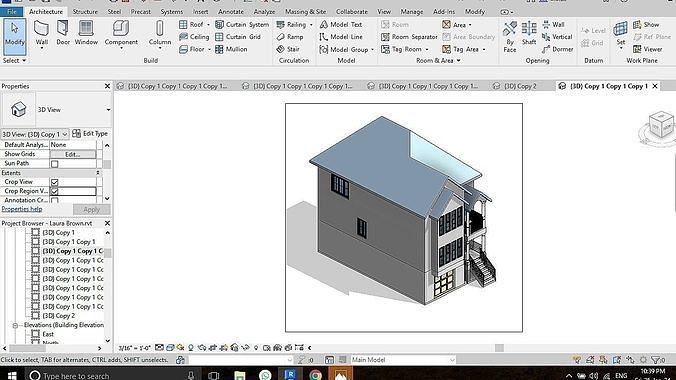 Modern house in Revit 3D model 4