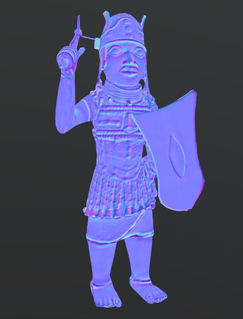 Ologbosere - Warrior Benin Kingdom Low-poly 3D model_13