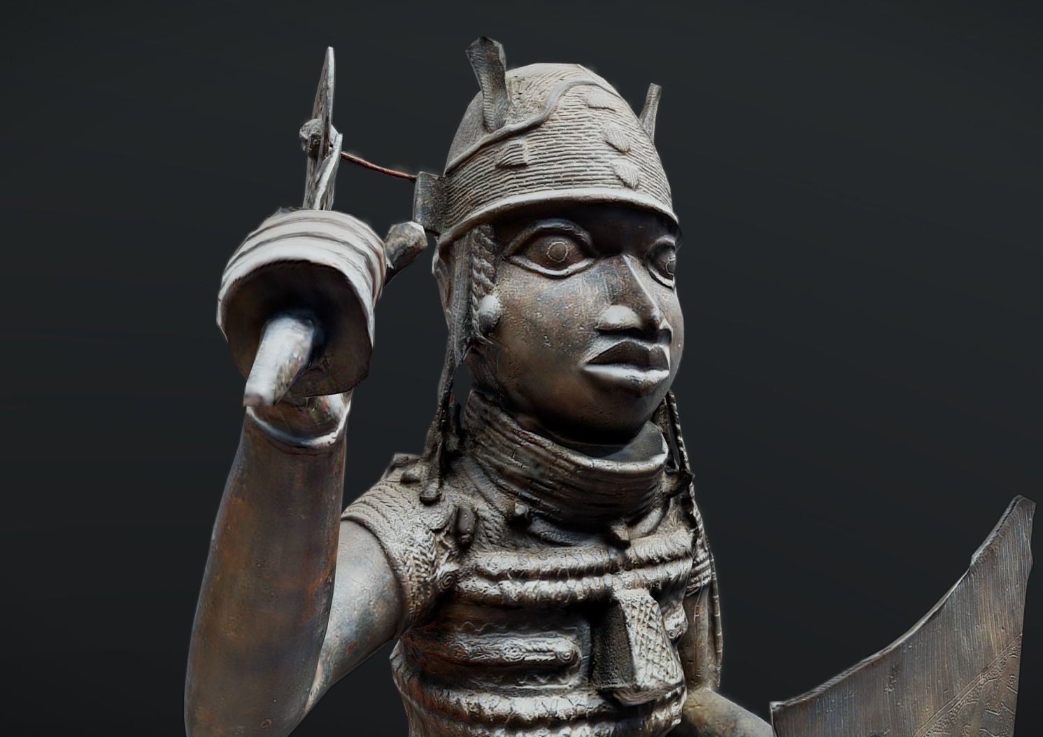 Ologbosere - Warrior Benin Kingdom Low-poly 3D model_7