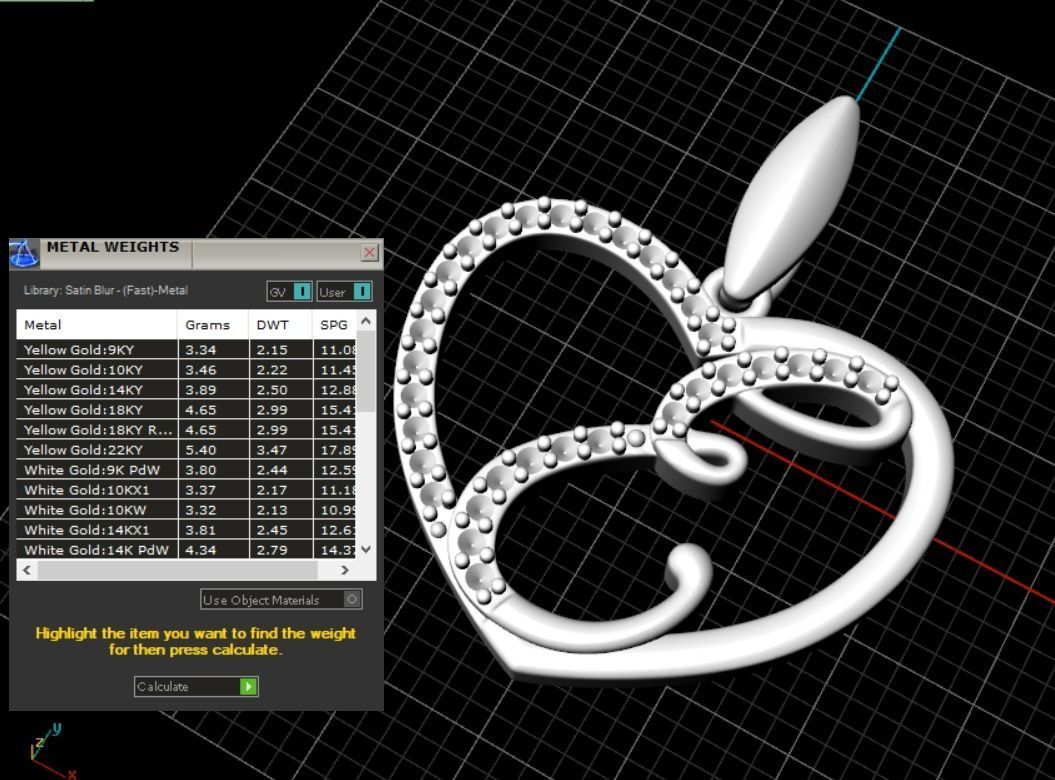 heart pendant 3D print model_8