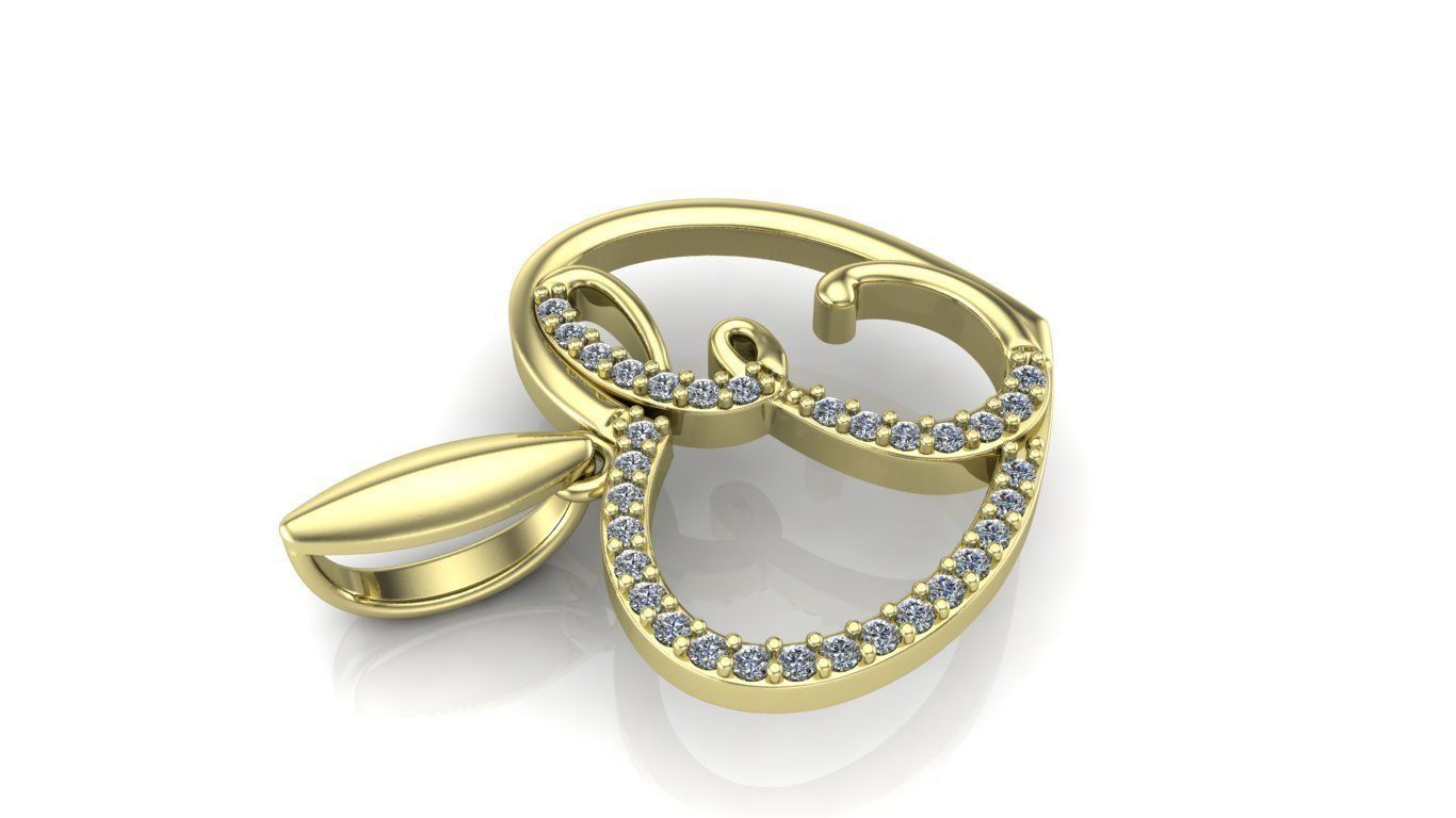 heart pendant 3D print model_4