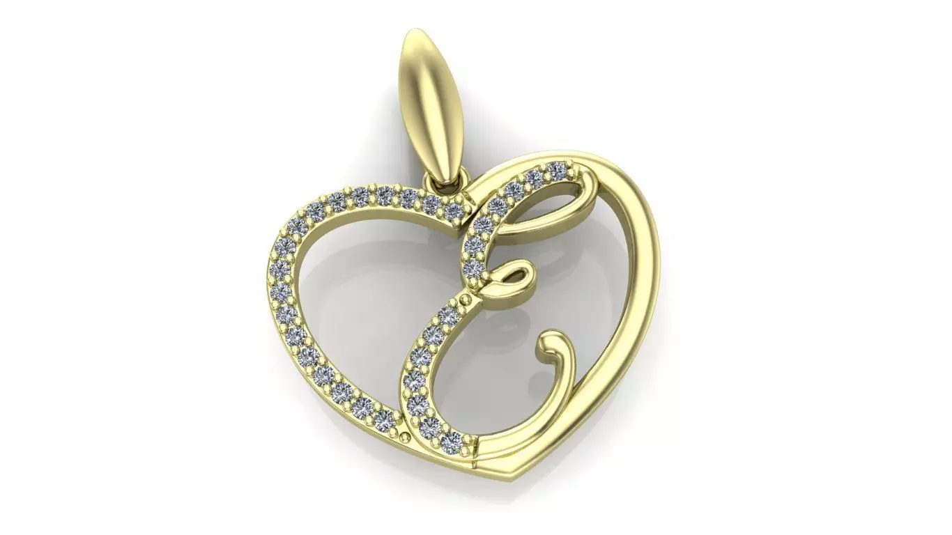 heart pendant 3D print model_0