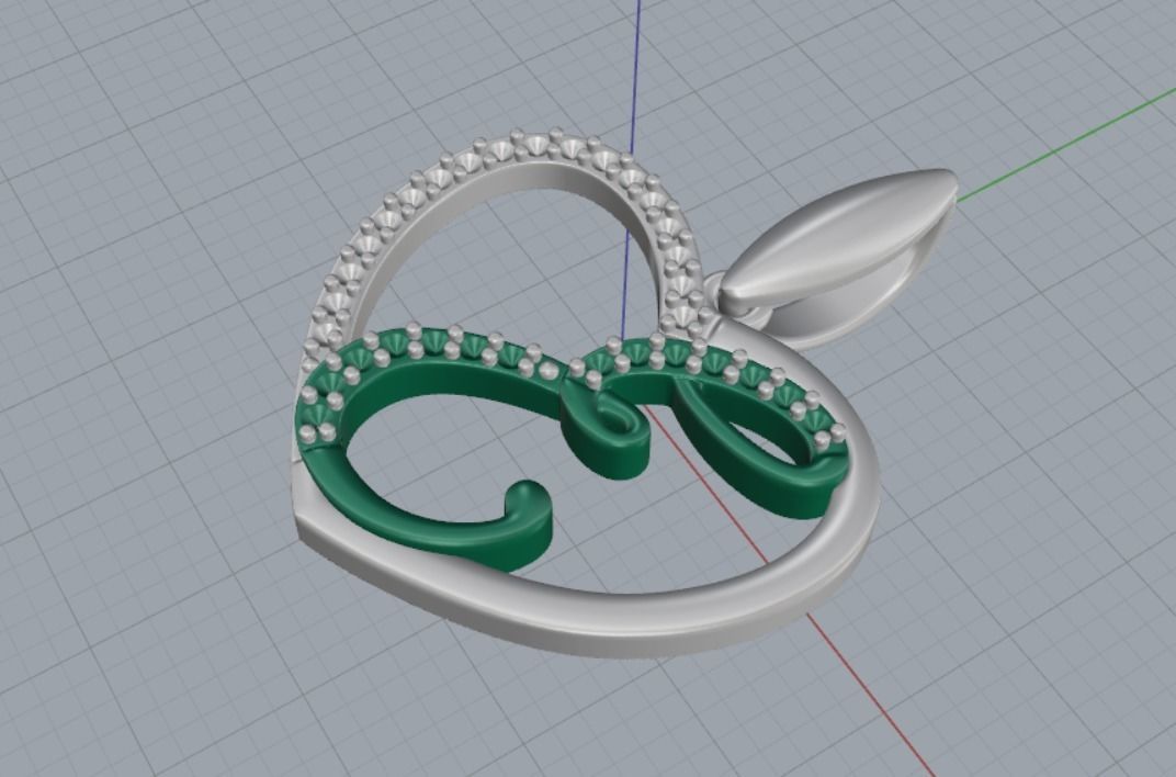 heart pendant 3D print model_15