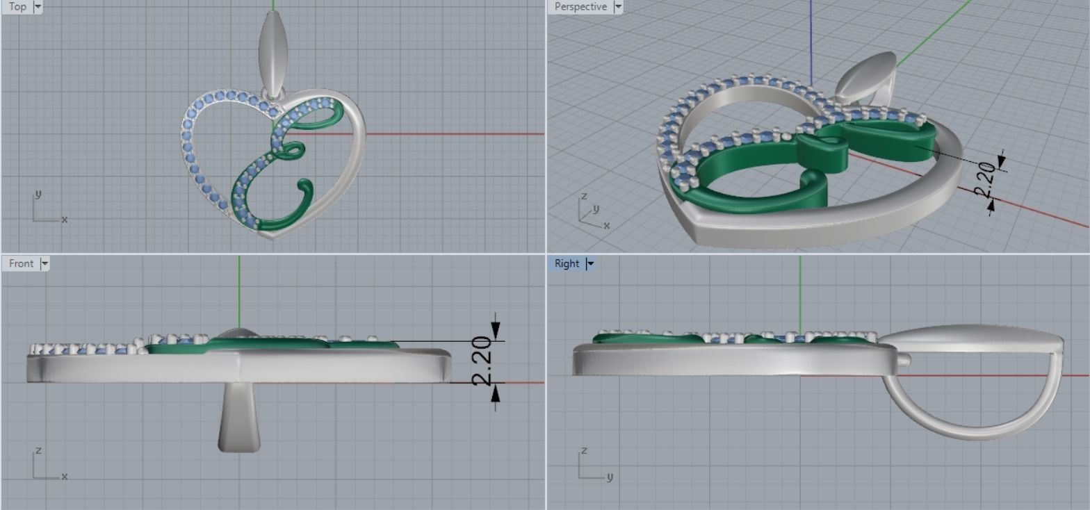 heart pendant 3D print model_9