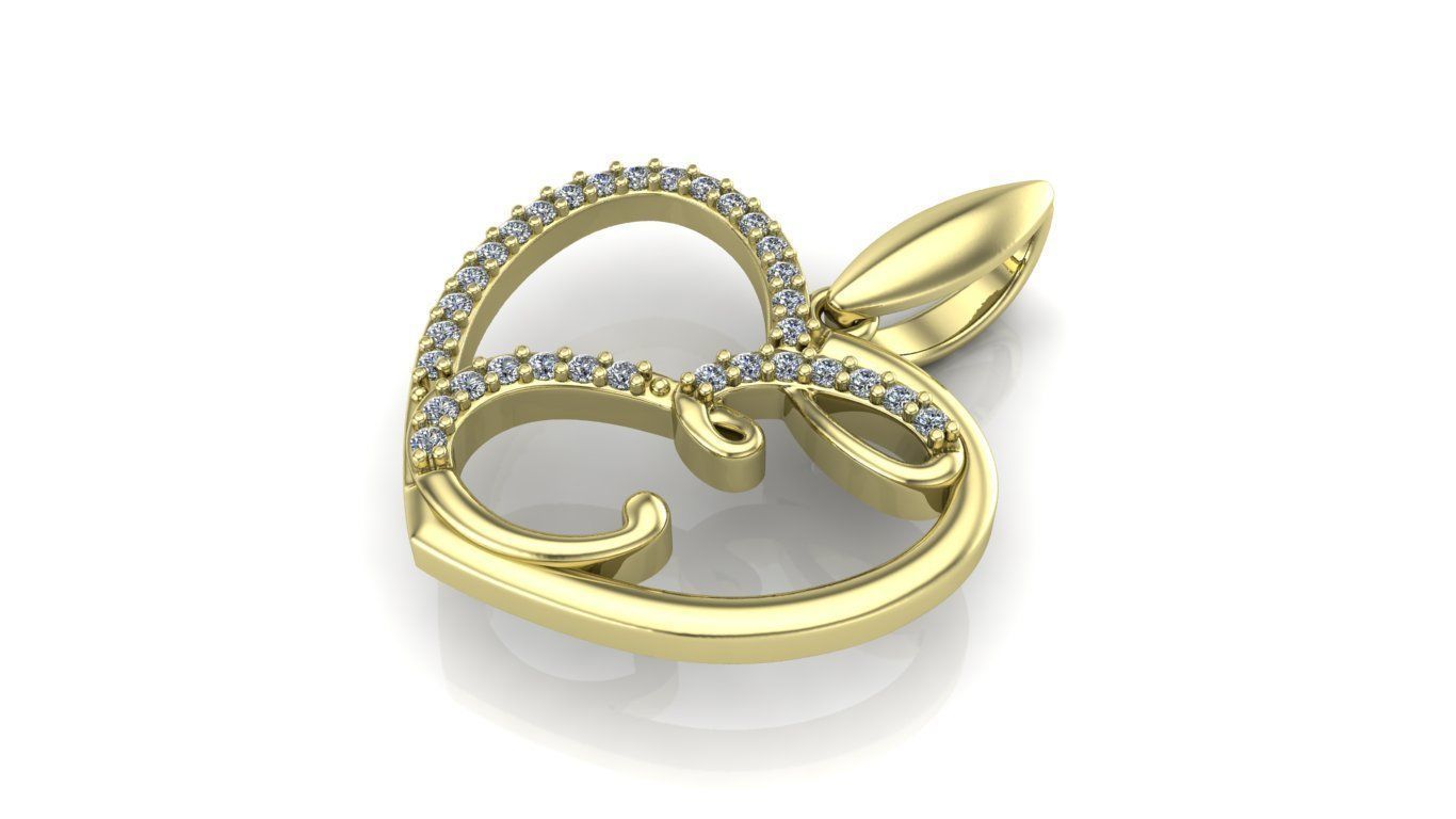 heart pendant 3D print model_2