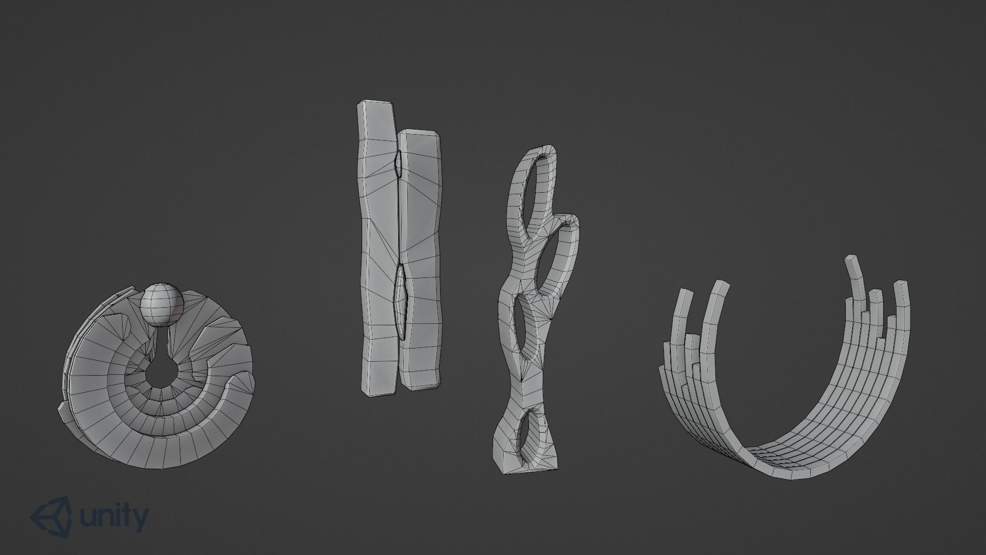 Big Sculptures 01 Unity Asset Low-poly 3D model_7