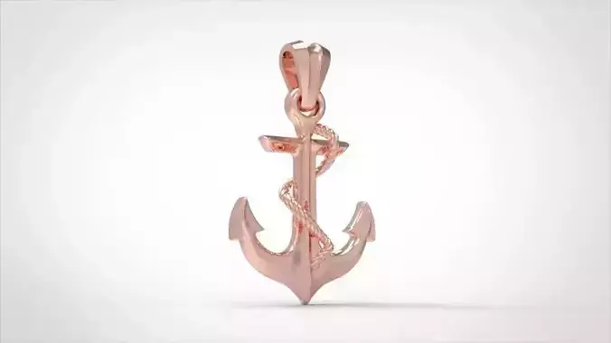 MENS ANCHOR PENDANT NECKLACE ROPE DESIGN JEWELRY 3D print model MENS ANCHOR PENDANT NECKLACE ROPE DESIGN JEWELRY 3D print model